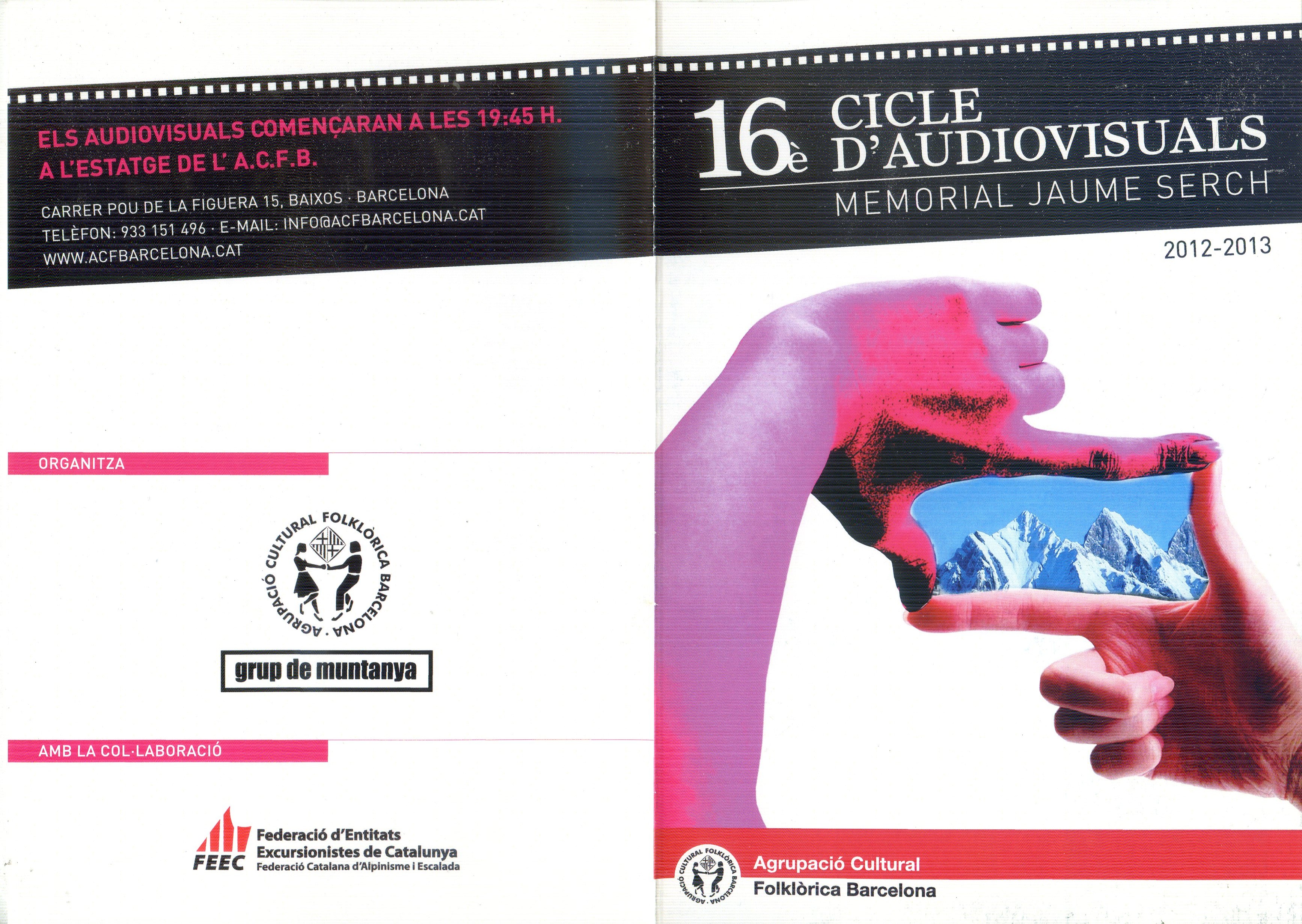 16è Cicle d'Audiovisuals : Memorial Jaume Serch : 2012-13 - Portada