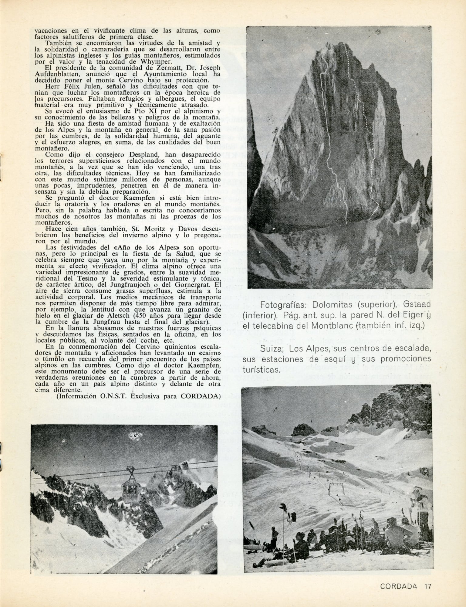 "1965: Año de los Alpes" : Los actos conmemorativos del centenario de la "primera" al Cervino - Miniatura 3