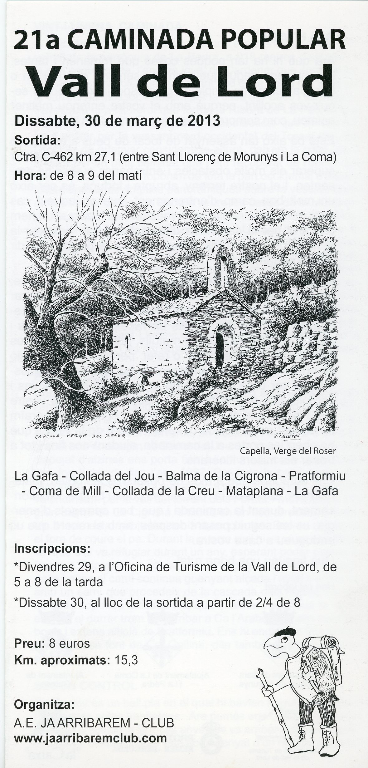 21a Caminada Popular Vall de Lord : Dissabte, 30 de març de 2013 - Portada
