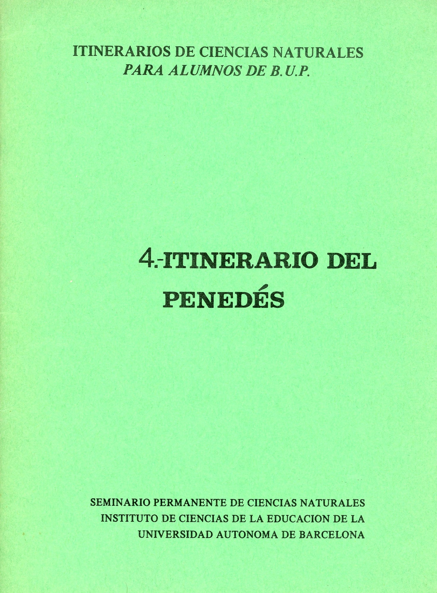 Itinerario del Penedés - Portada