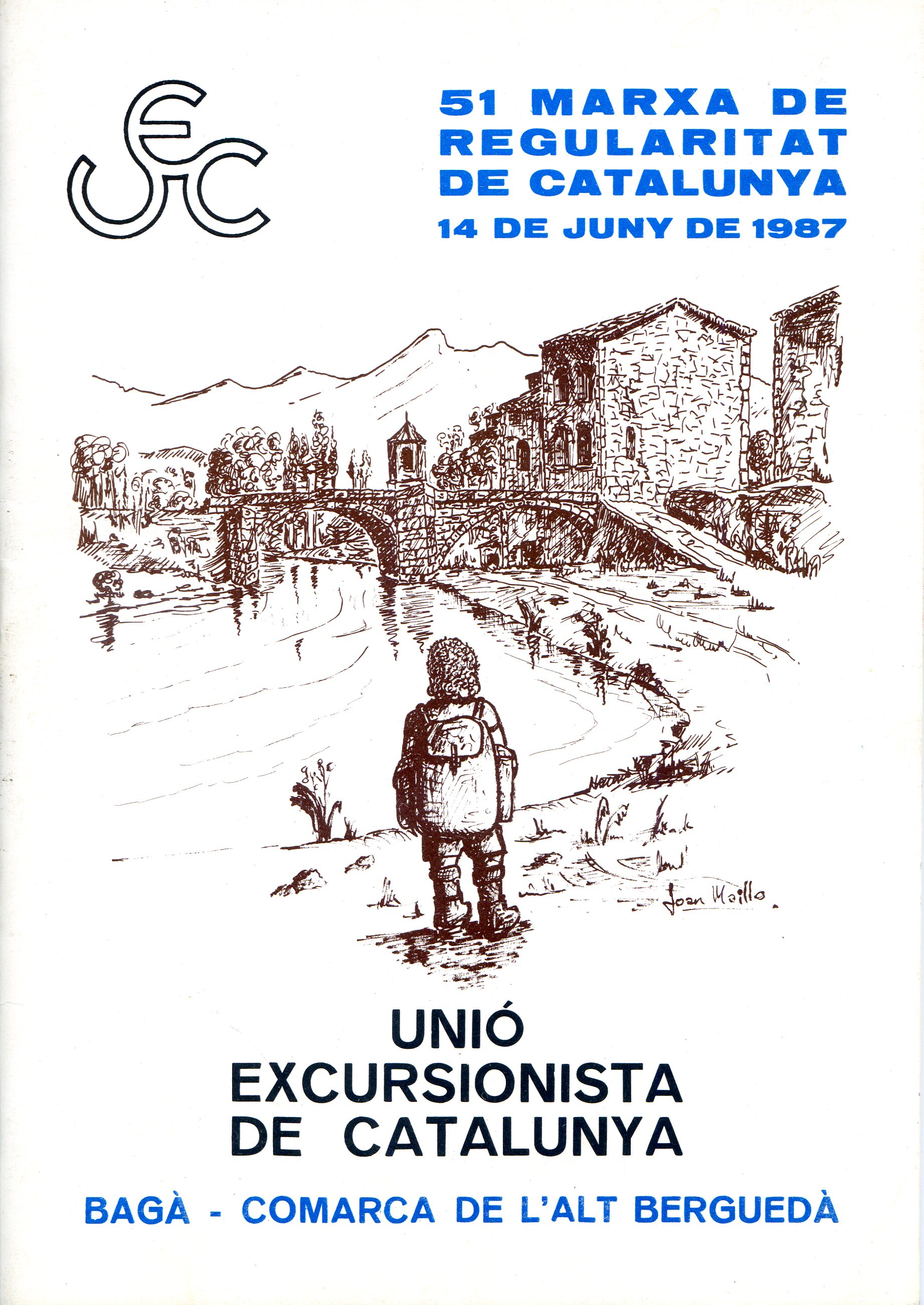51 Marxa de Regularitat de Catalunya : 14 de juny de 1987 : Unió Excursionista de Catalunya : Bagà - Comarca de l'Alt Berguedà - Portada