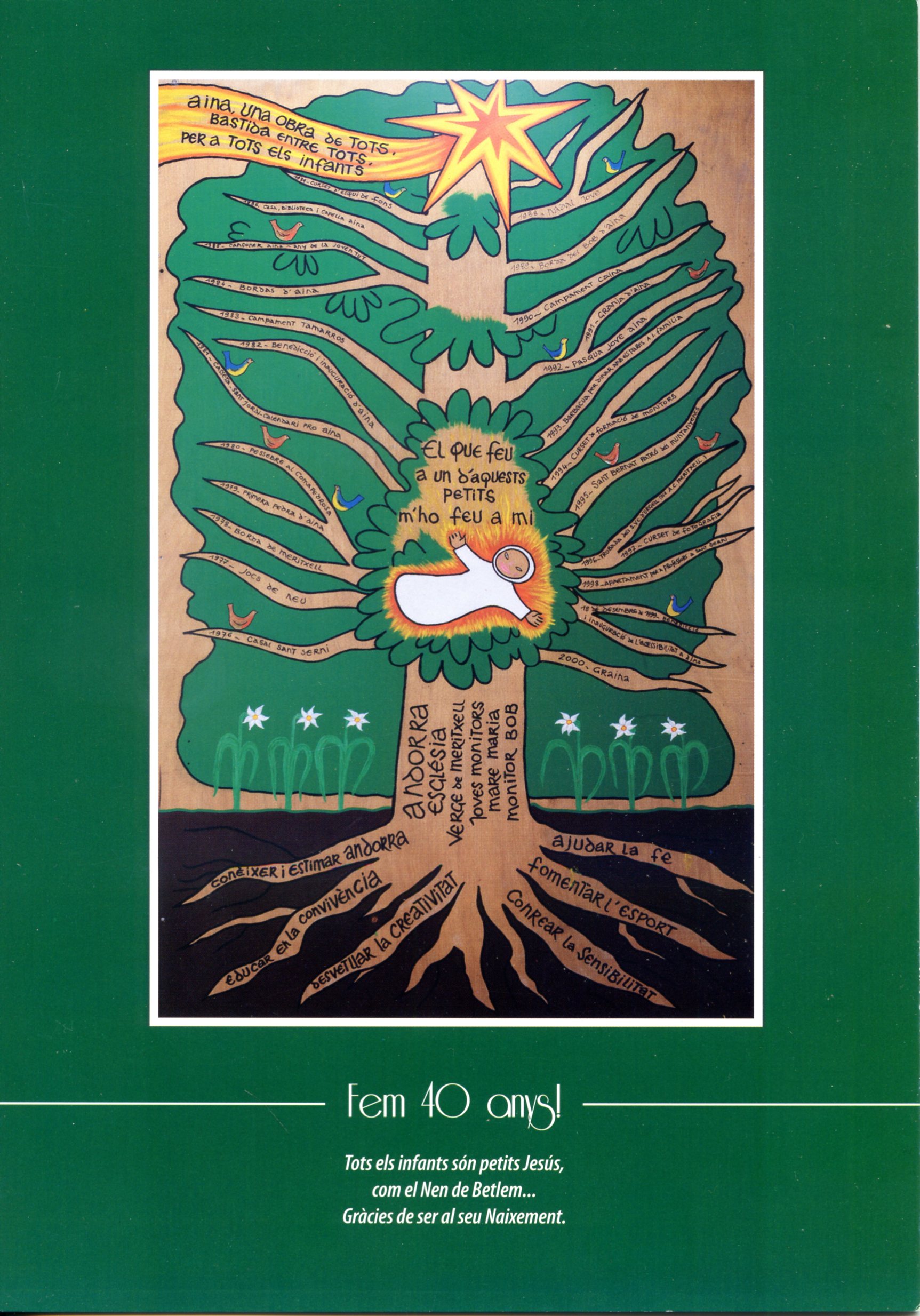 Fem 40 anys! : Tots els infants són petits Jesús, com el Nen de Betlem... Gràcies de ser al seu Naixement. - Portada