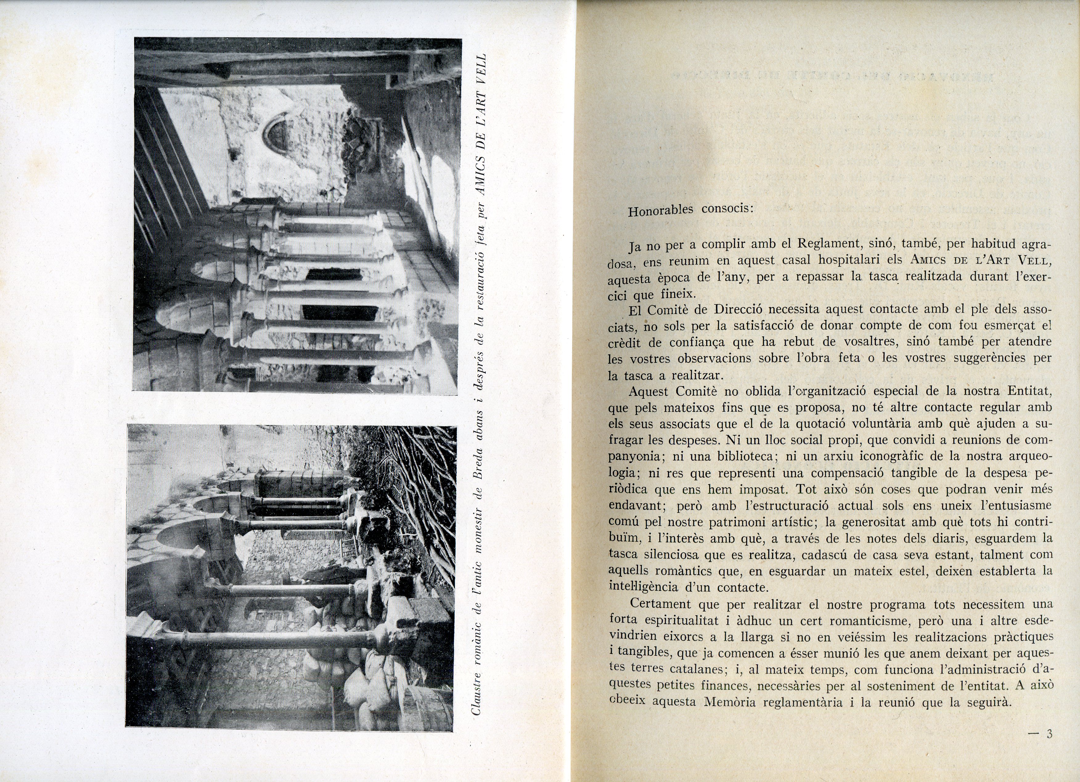 Amics de l'Art Vell : Memòria llegida pel Secretari General de l'Entitat en l'Assemblea reglamentària anual de Socis, celebrada a la Sala d'actes del "Centre Excursionista de Catalunya" el dia 26 de juny de 1932 - Miniatura 3