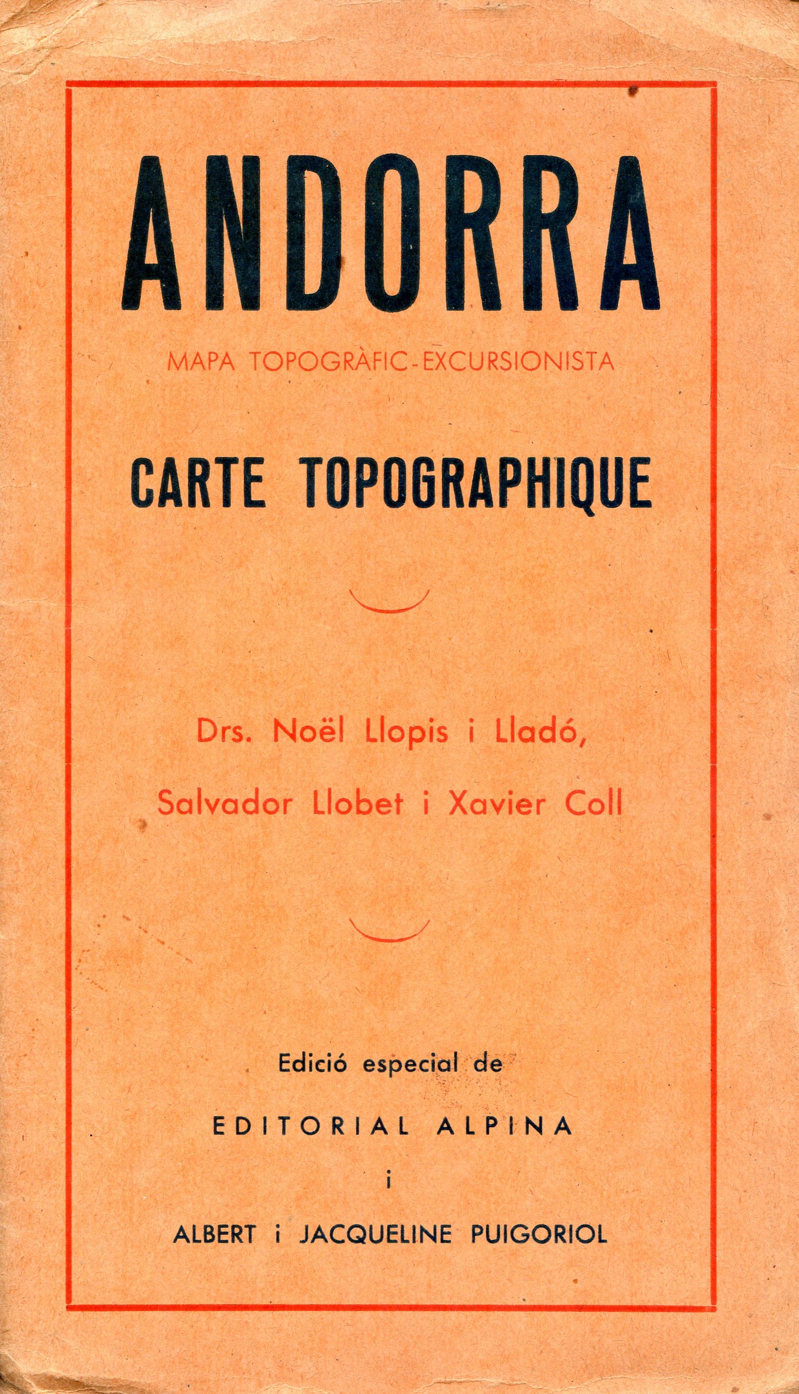 Andorra : Mapa topogràfic-excursionista : Carte topographique - Portada