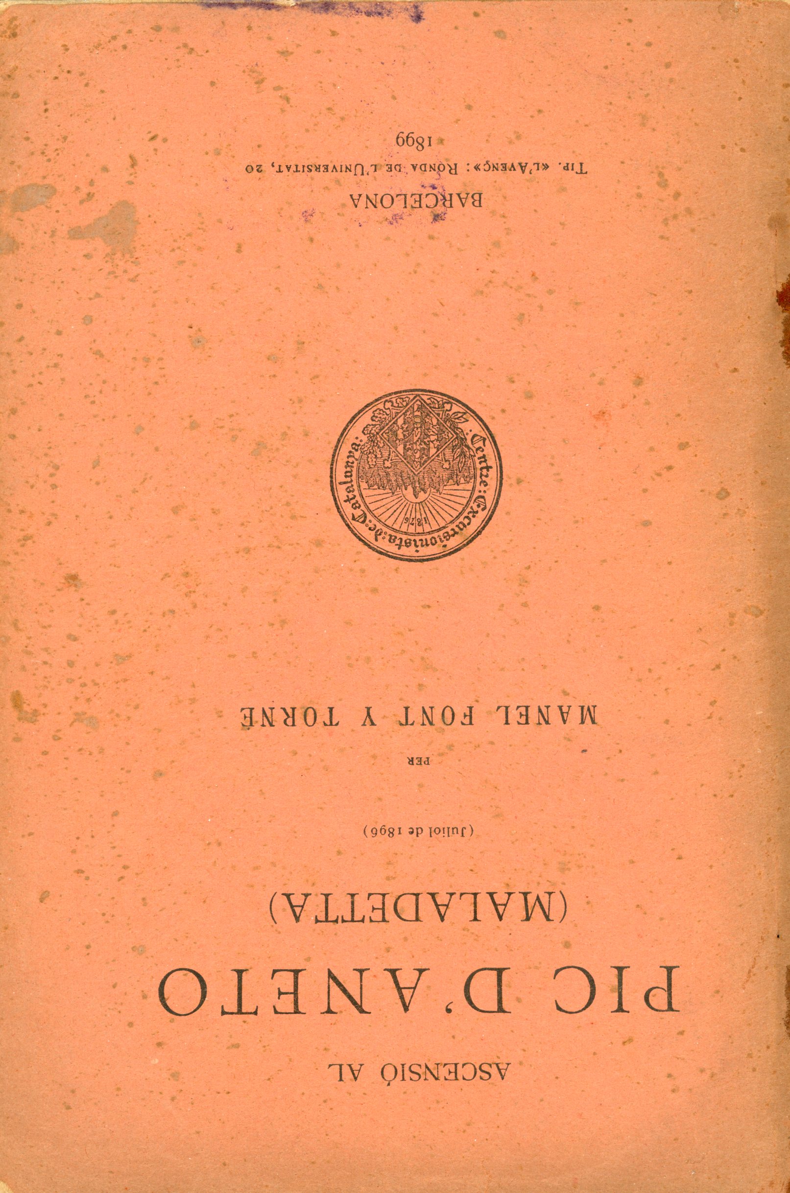 Ascensió al Pic d'Aneto (Maladetta) (Juliol de 1896) - Portada