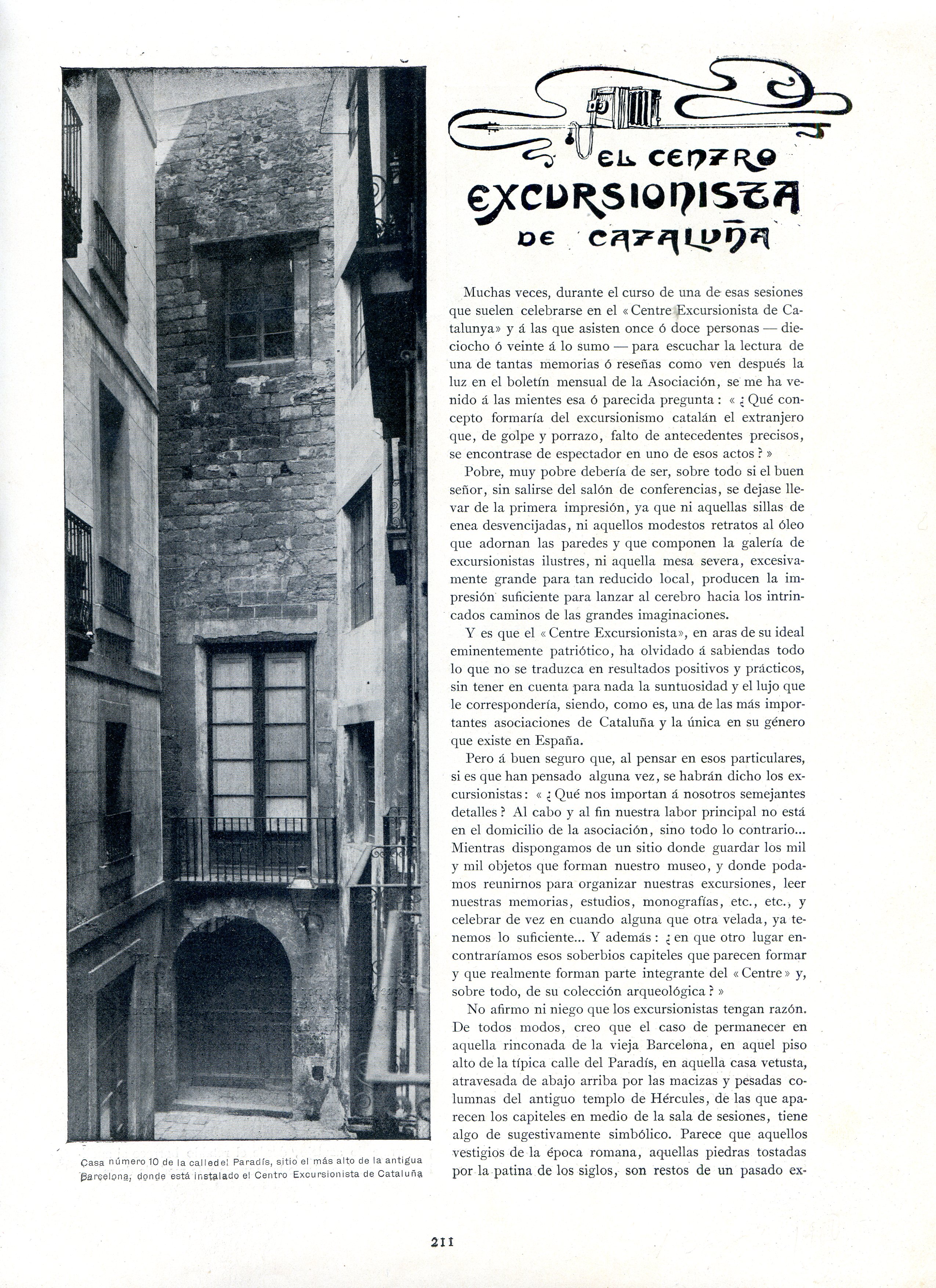 Centro Excursionista de Cataluña, El - Portada