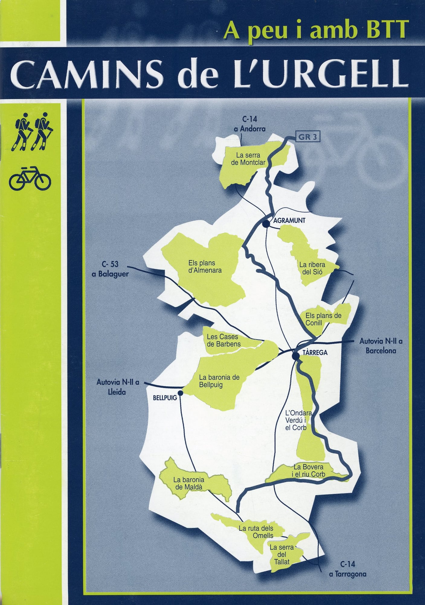 Camins de l'Urgell : A peu i amb BTT - Portada