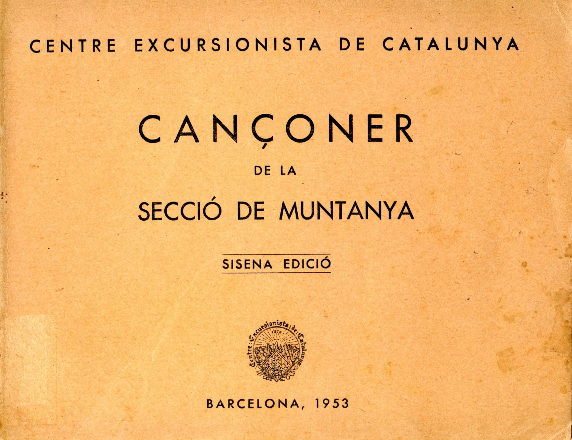 Cançoner de la secció de Muntanya : Sisena edició - Portada