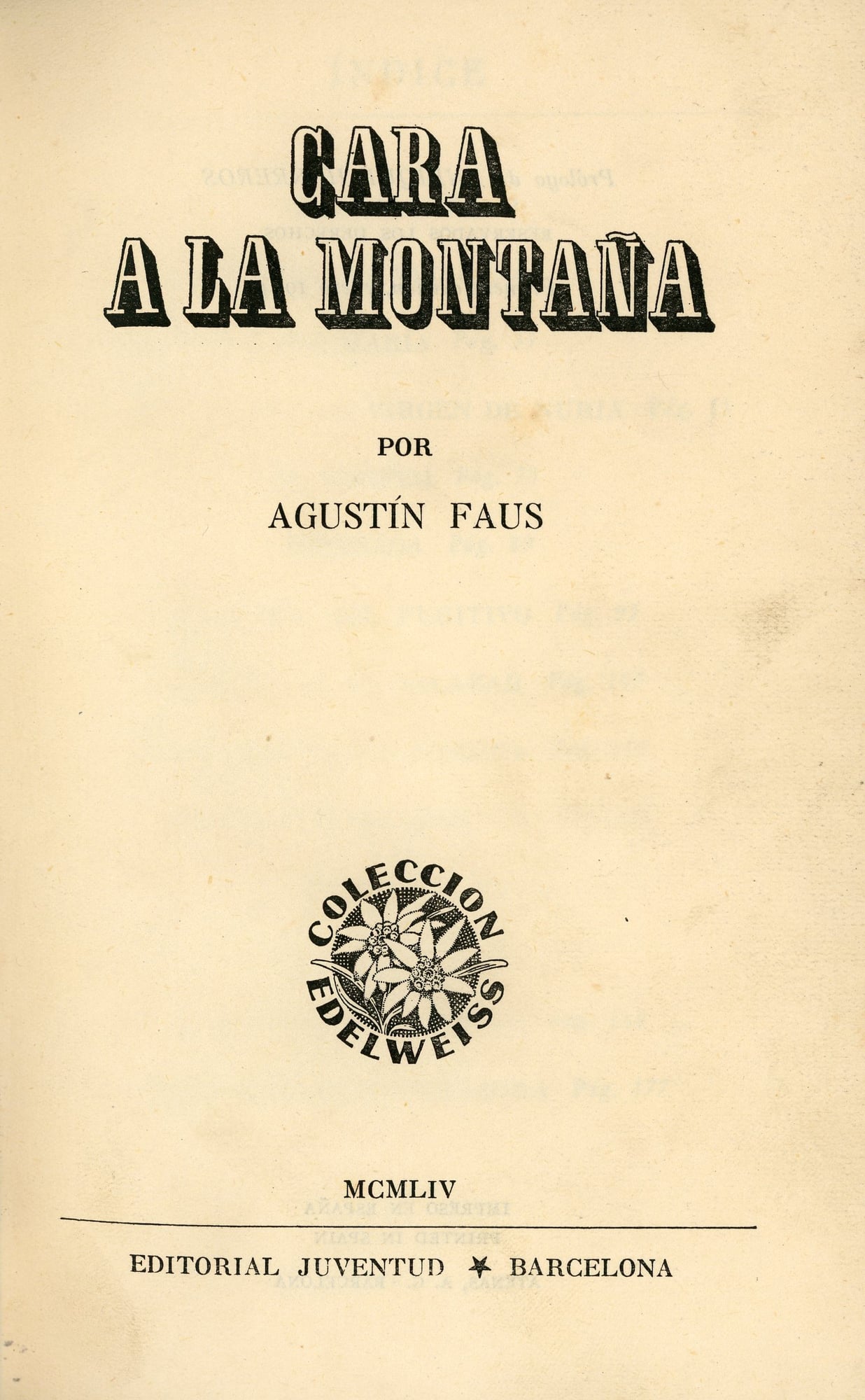 Cara a la montaña - Portada