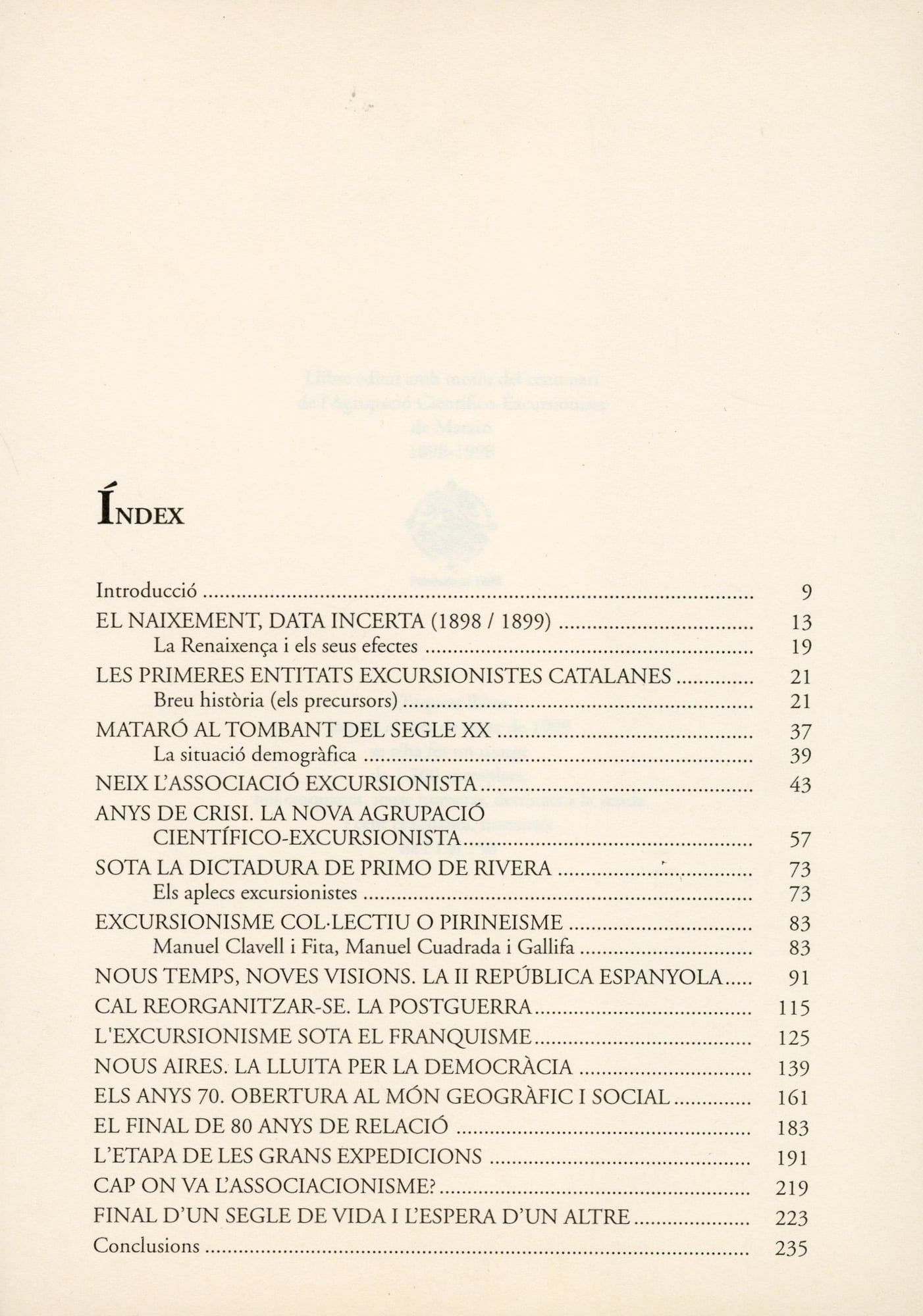 Cent anys d'excursionisme mataroní : Agrupació Científico-Excursionista  1898 -1998 - Miniatura 2
