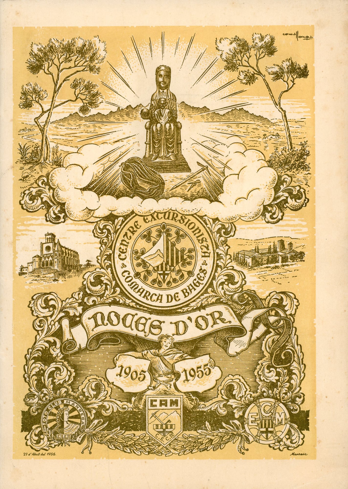 Centre Excursionista Comarca de Bages Noces d'or 1905-1955 - Portada