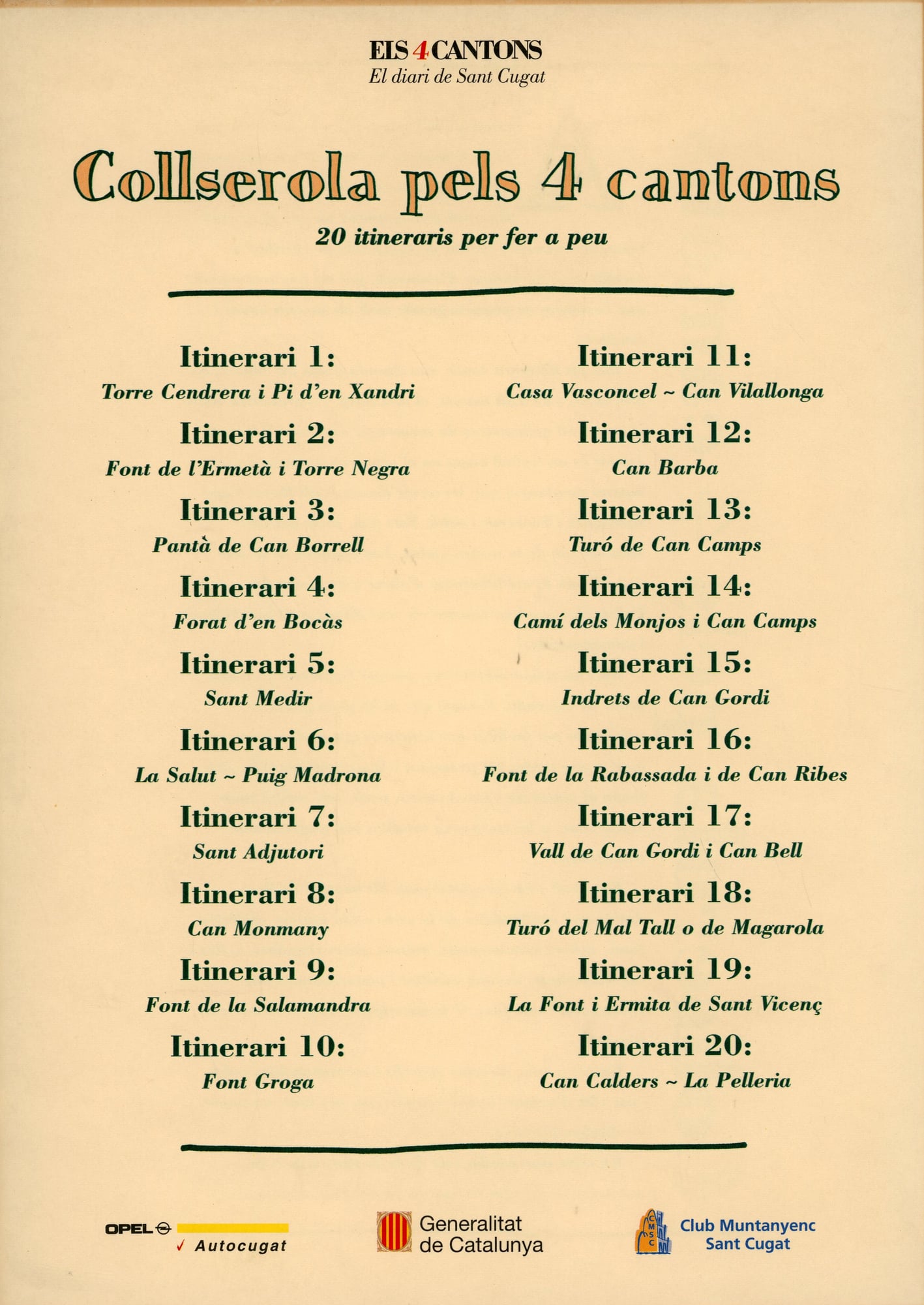 Collserola pels 4 cantons : 20 itineraris per Collserola a peu - Miniatura 3