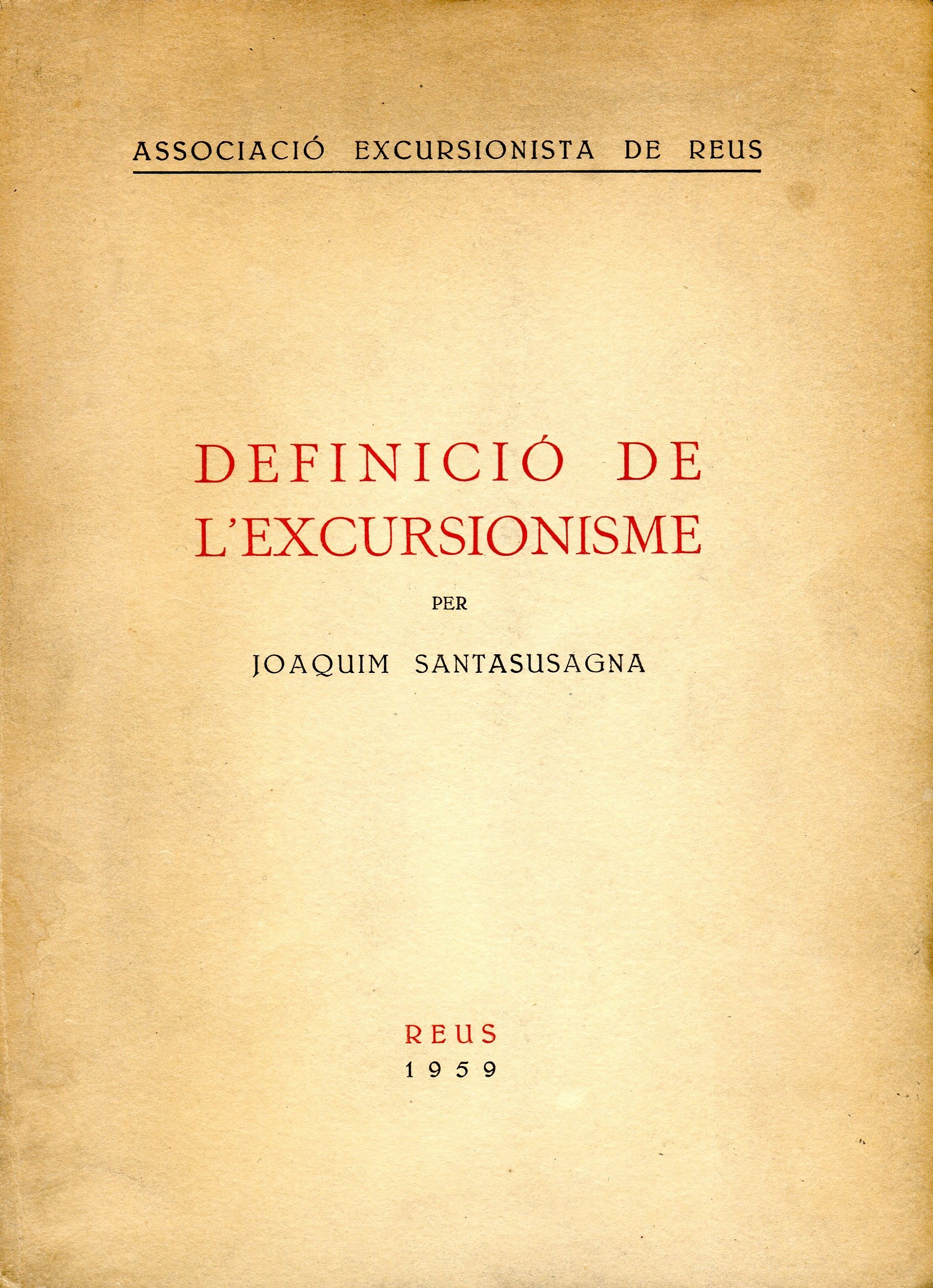 Definició de l'excursionisme - Portada
