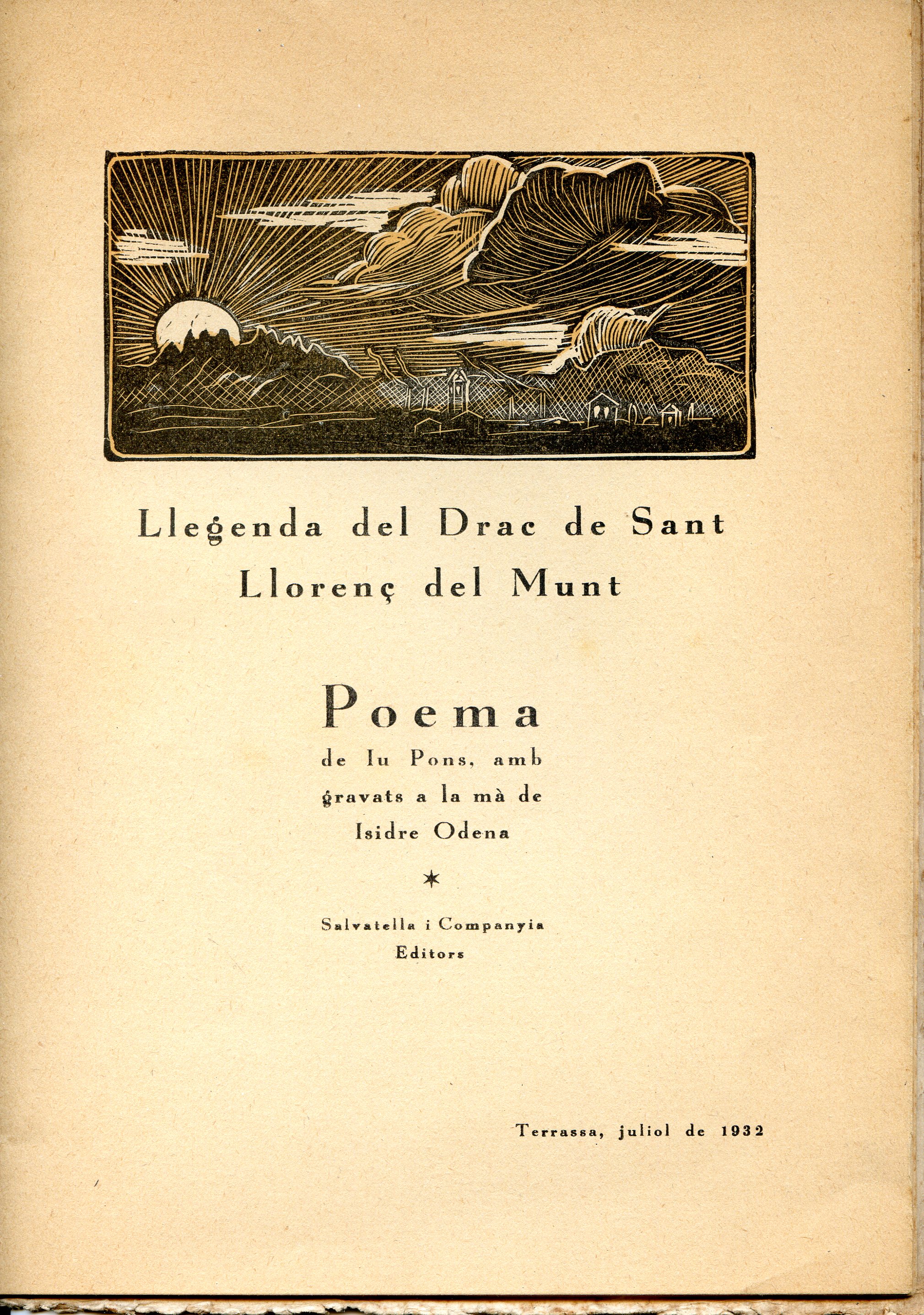 Llegenda del Drac de Sant Llorenç del Munt : Poema de Iu Pons, amb gravats a la mà de Isidre Odena - Miniatura 2