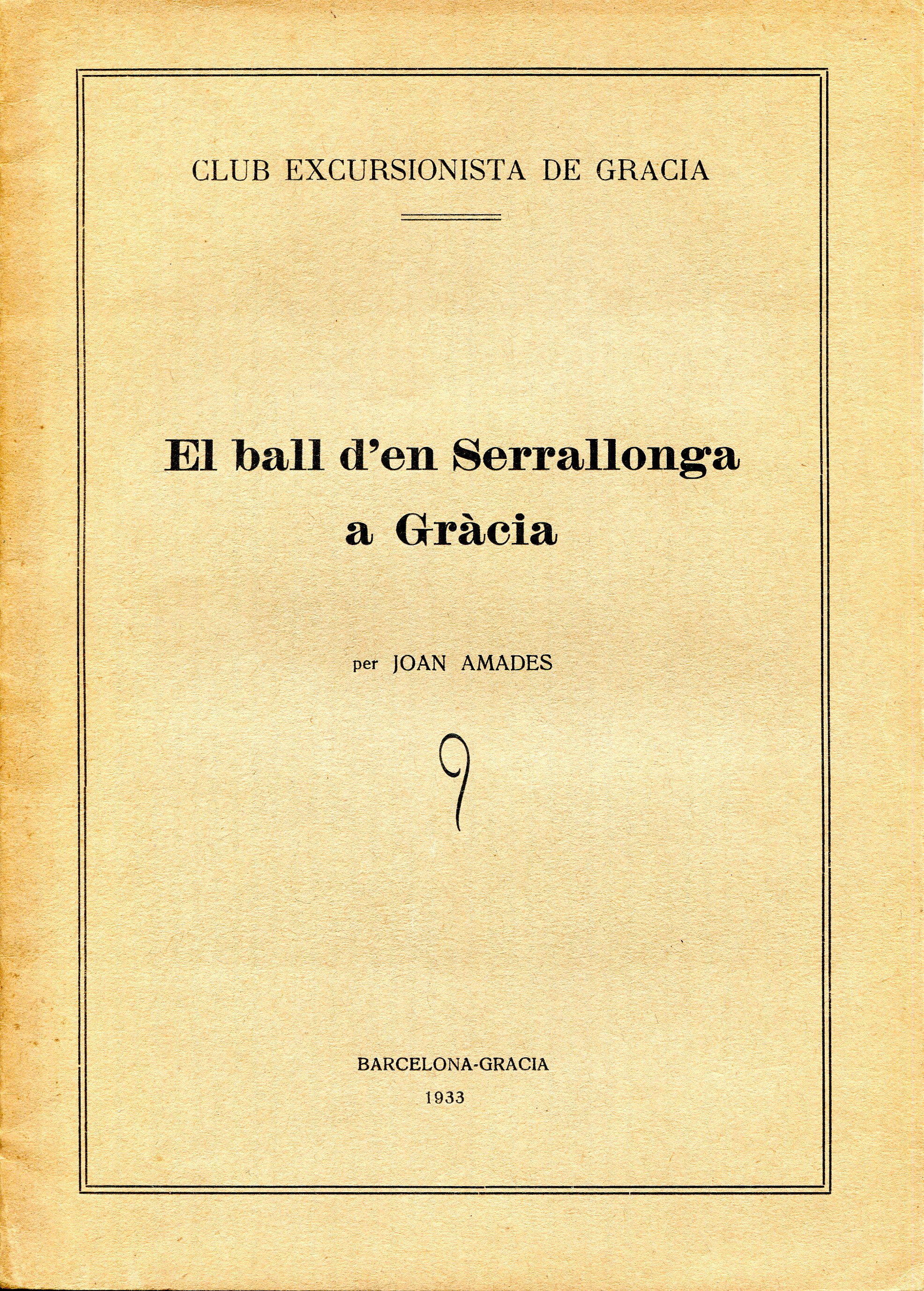ball d'en Serrallonga a Gràcia, El - Portada