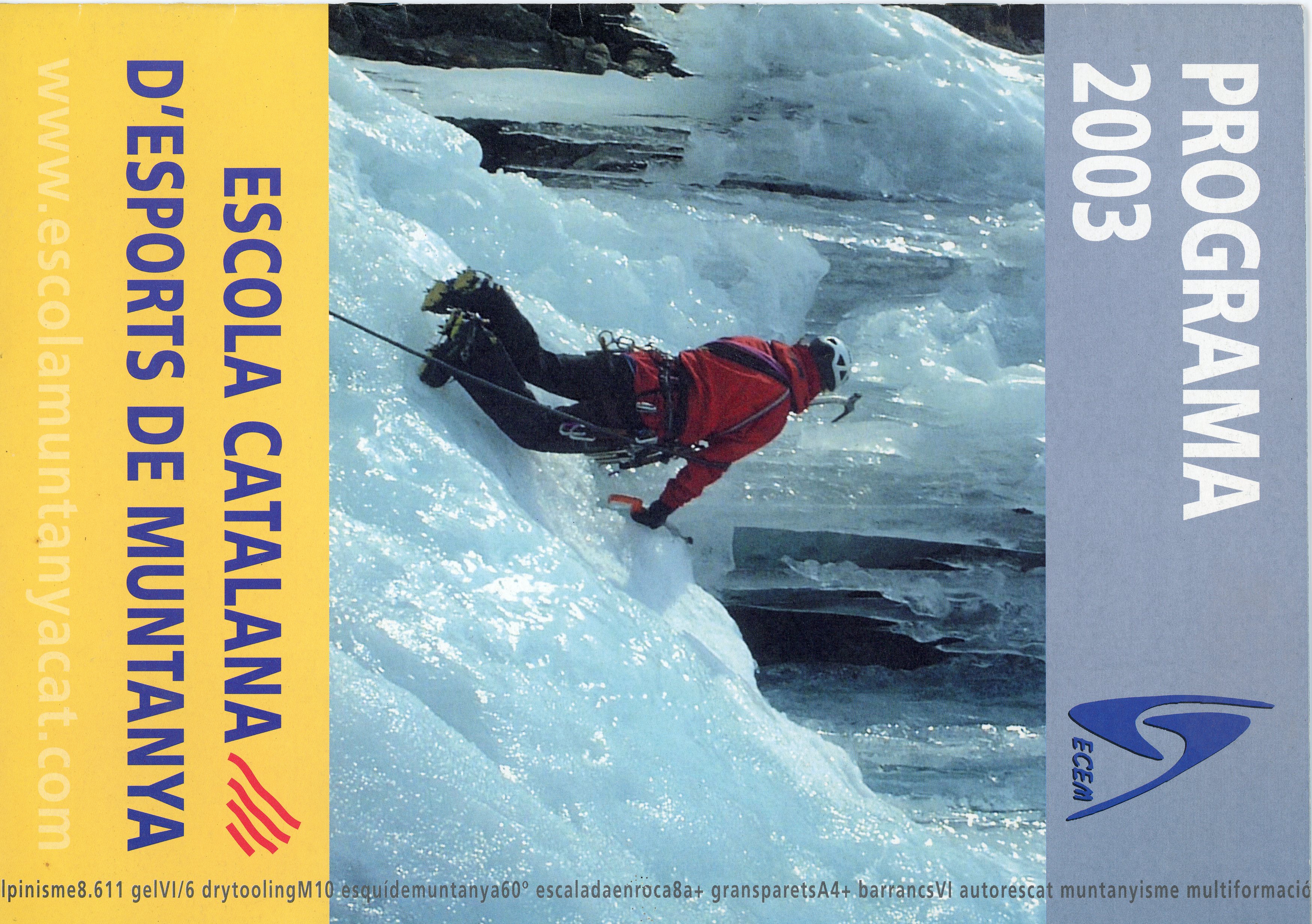 Escola Catalana d'Esports de Muntanya : Programa 2003 - Portada
