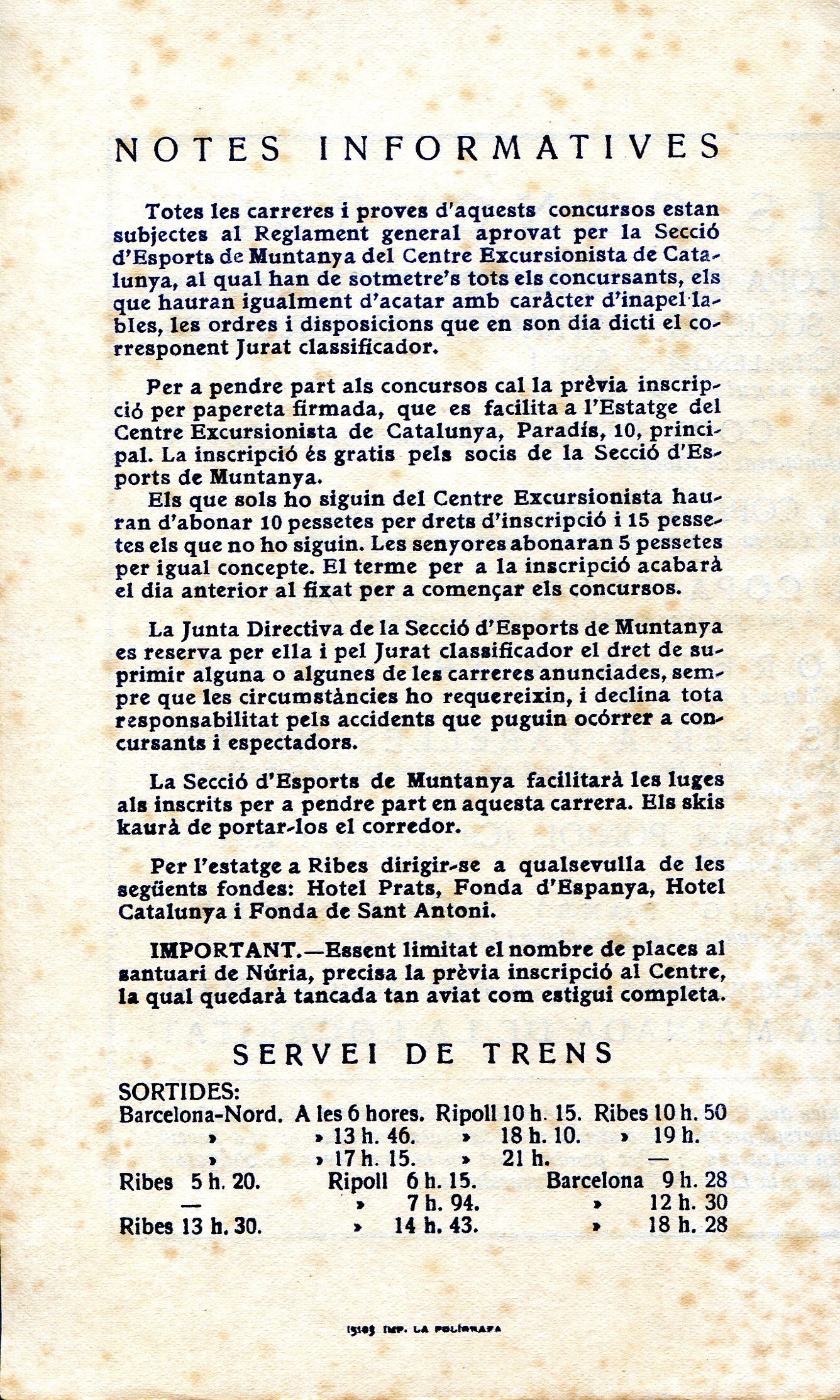 Concursos Internacionals d'Esport d'Hivern : Ribes - Núria : 2-5 de febrer de 1922 - Miniatura 4