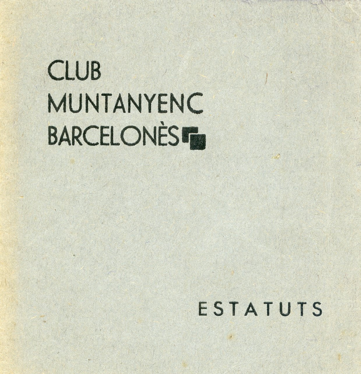 Estatuts : Club Muntanyenc Barcelonès - Portada