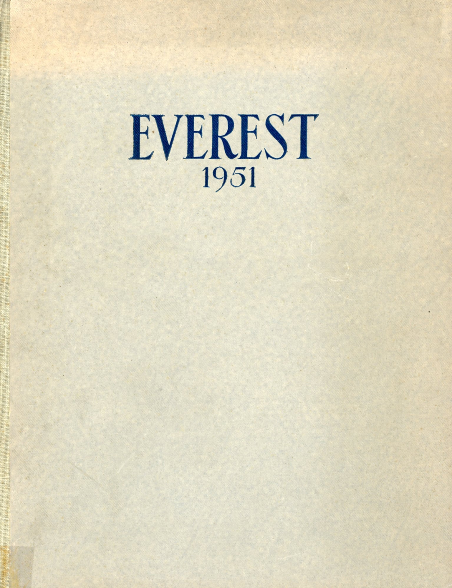 Expedición de reconocimiento al Everest 1951 - Portada