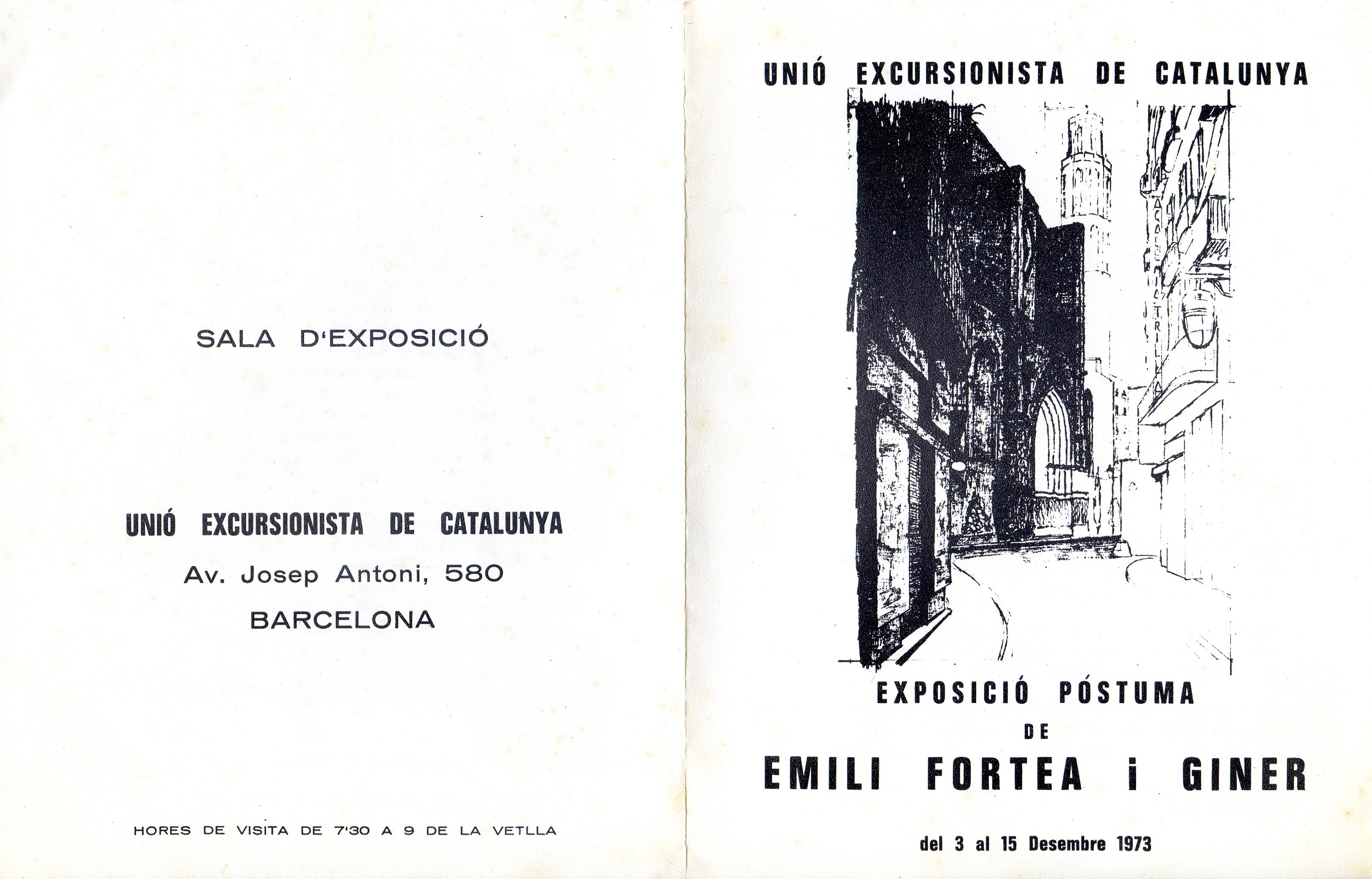 Exposició póstuma de Emili Fortea i Giner del 3 al 15 de desembre 1973 - Portada