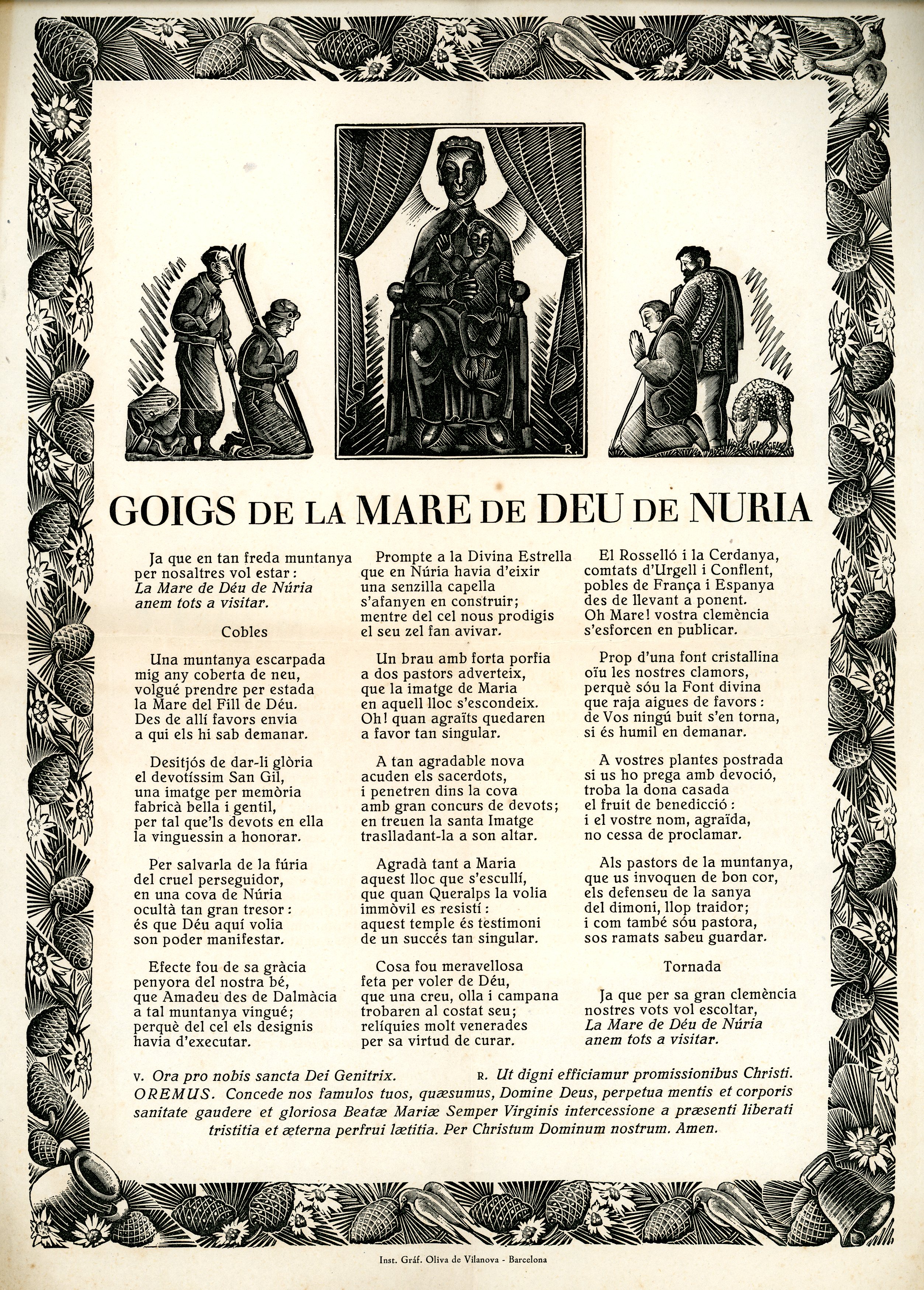 Goigs de la Mare de Déu de Núria - Portada