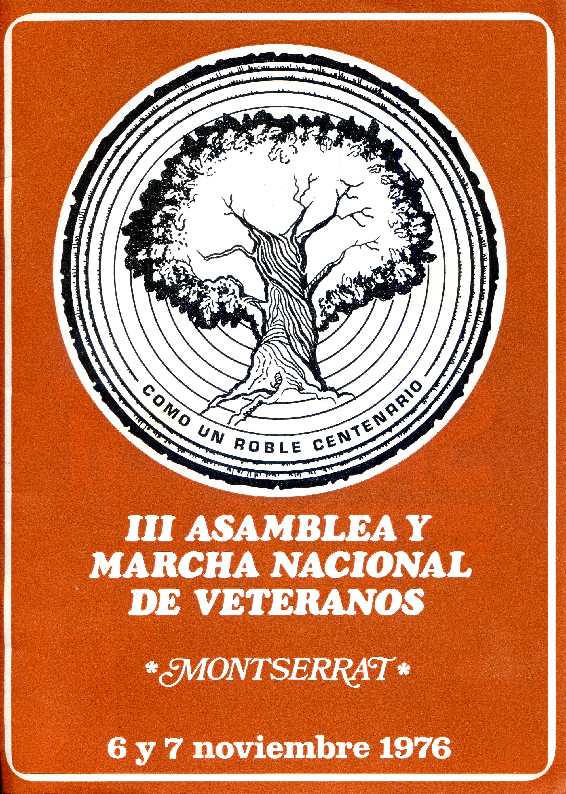 III Asamblea y Marcha Nacional de Veteranos : Montserrat : 6 y 7 noviembre 1976 - Portada