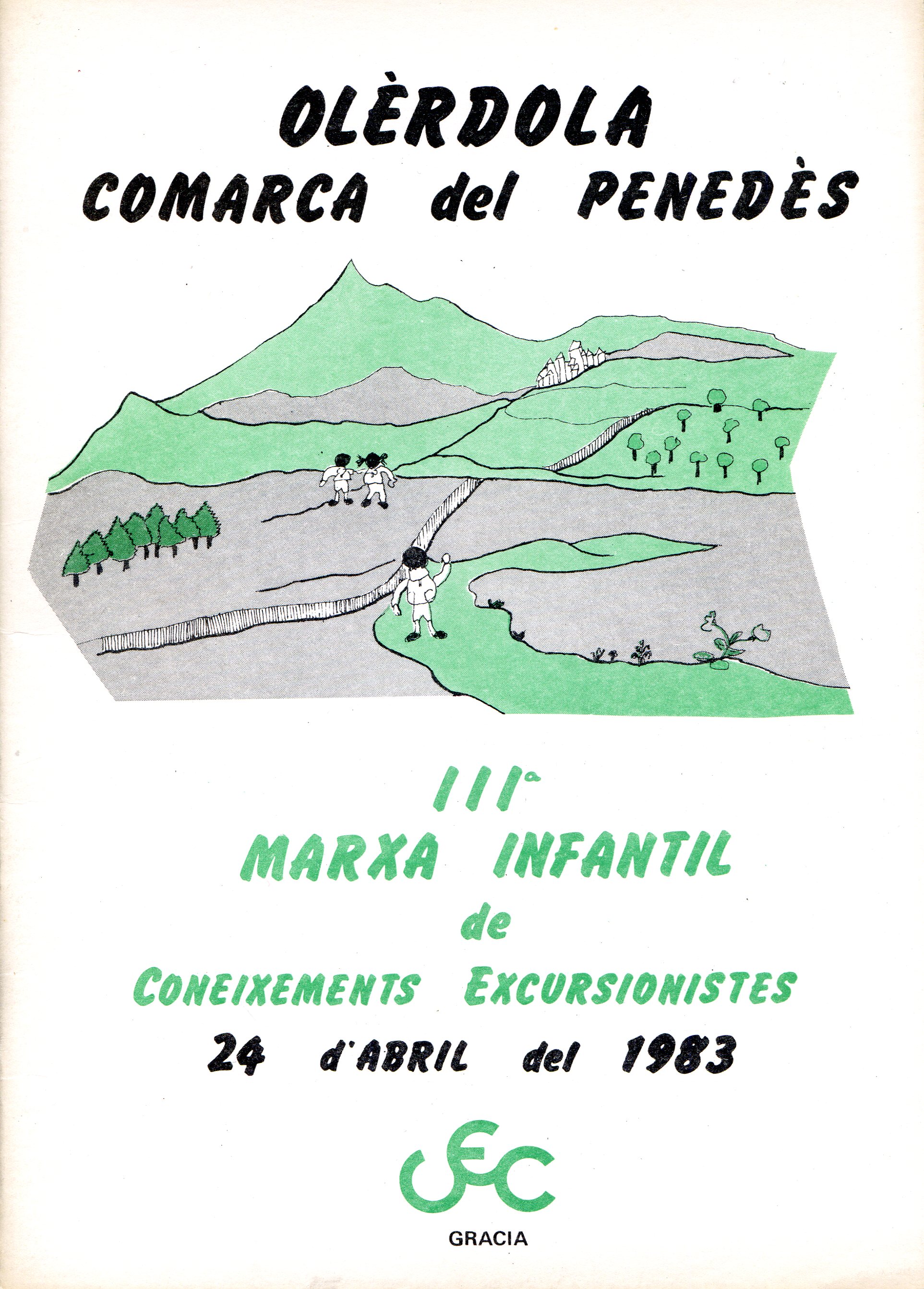 IIIa Marxa Infantil de Coneixements Excursionistes : 24 d'abril del 1983 : Olèrdola Comarca del Penedès - Portada