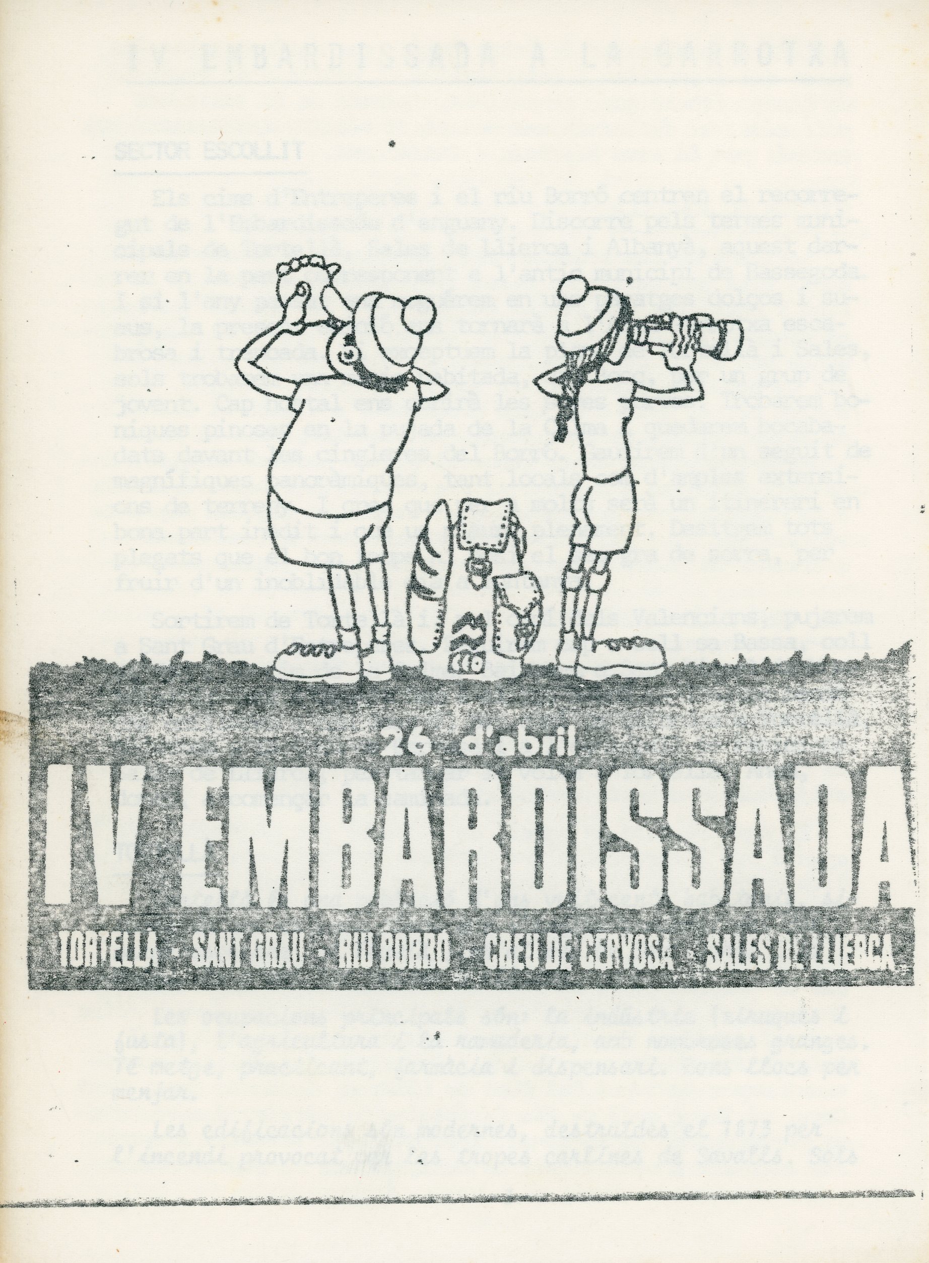 IV Embardissada : Tortellà · Sant Grau · Riu Borró · Creu de Cervosa · Sales de Llierca : 26 d'abril - Portada