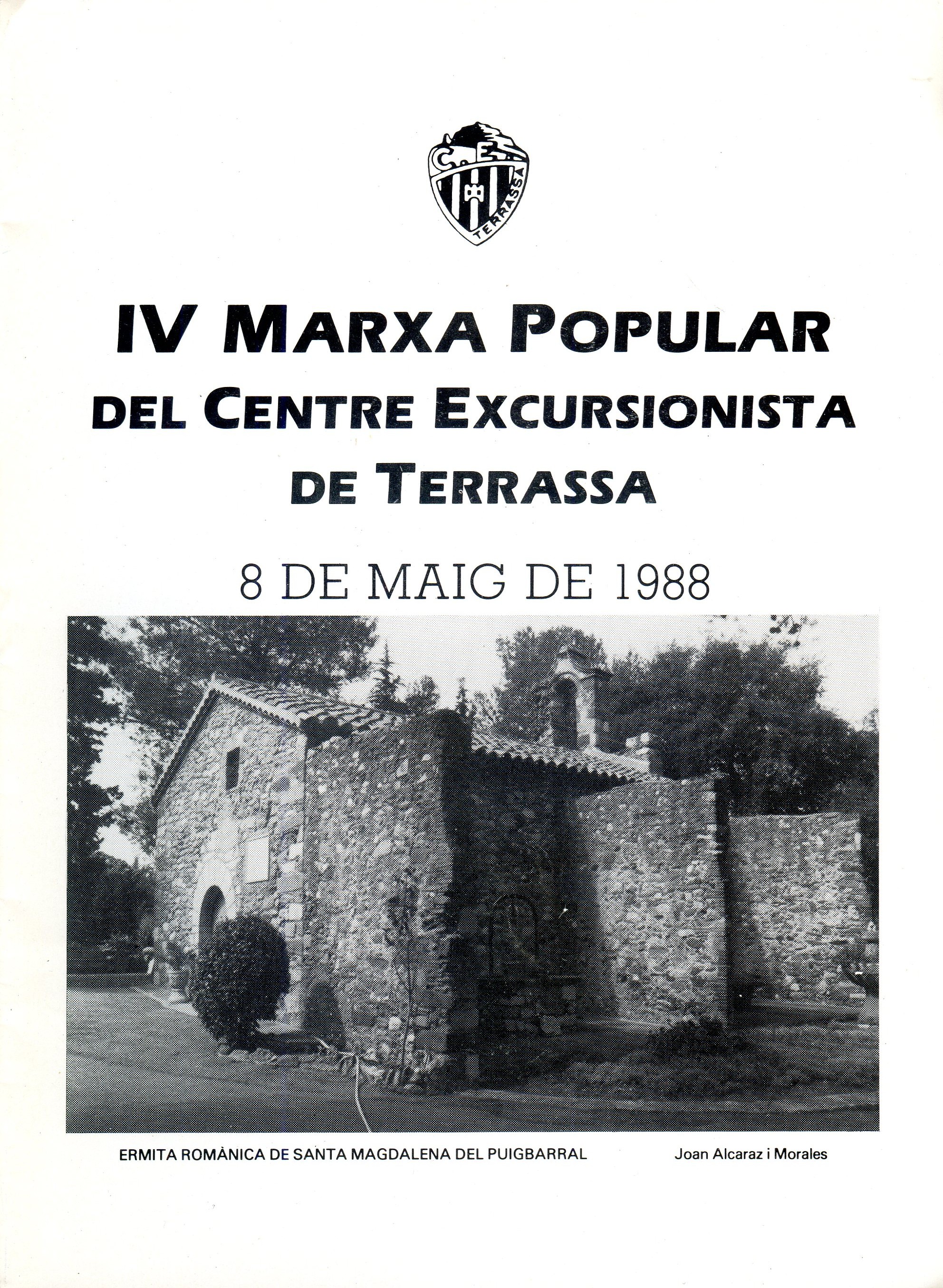 IV Marxa Popular del Centre Excursionista de Terrassa : 8 de maig de 1988 - Portada
