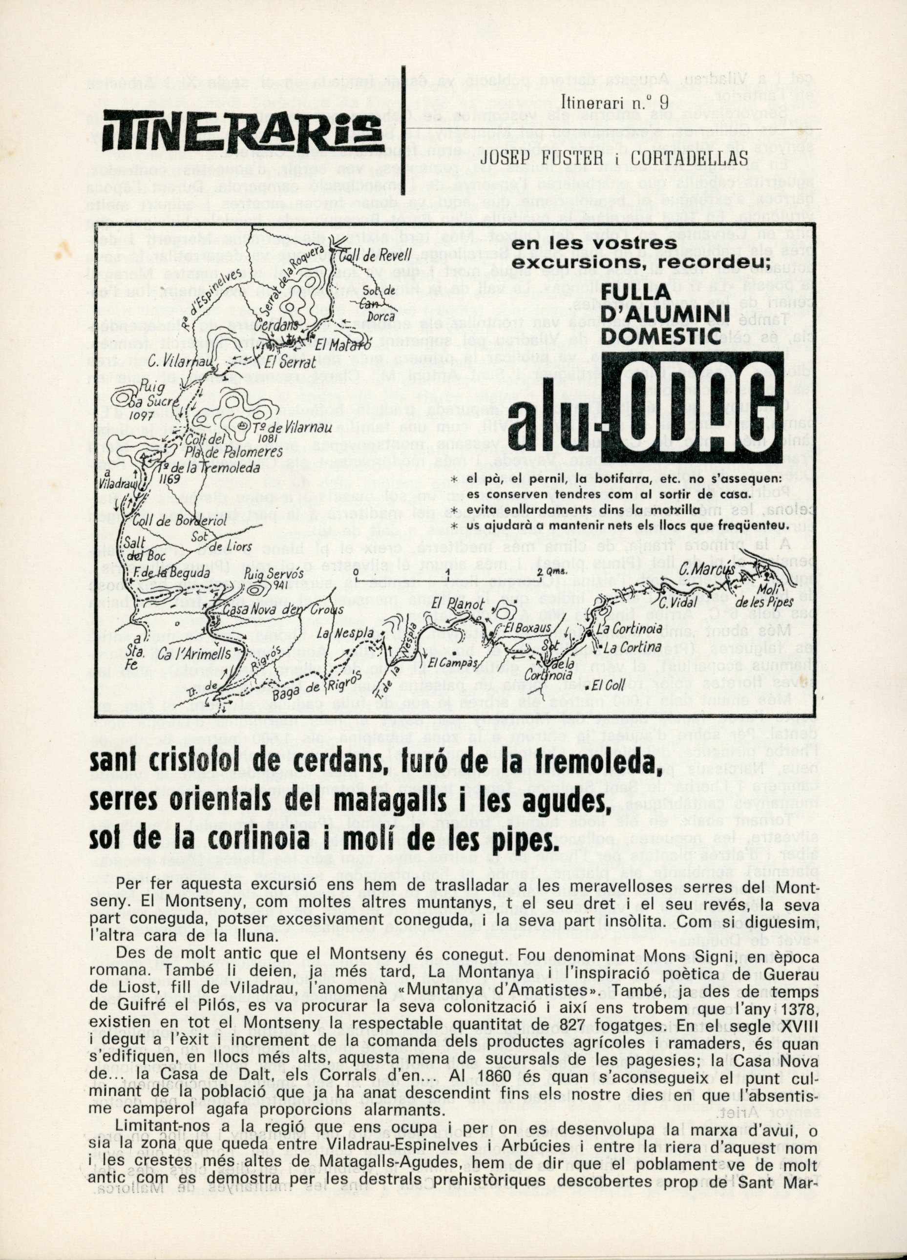 Itineraris : Sant Cristòfol de Cerdans, turó de la Tremoleda, serres orientals del Matagalls i les Agudes, sot de la Cortinoia i Molí de les Pipes - Portada