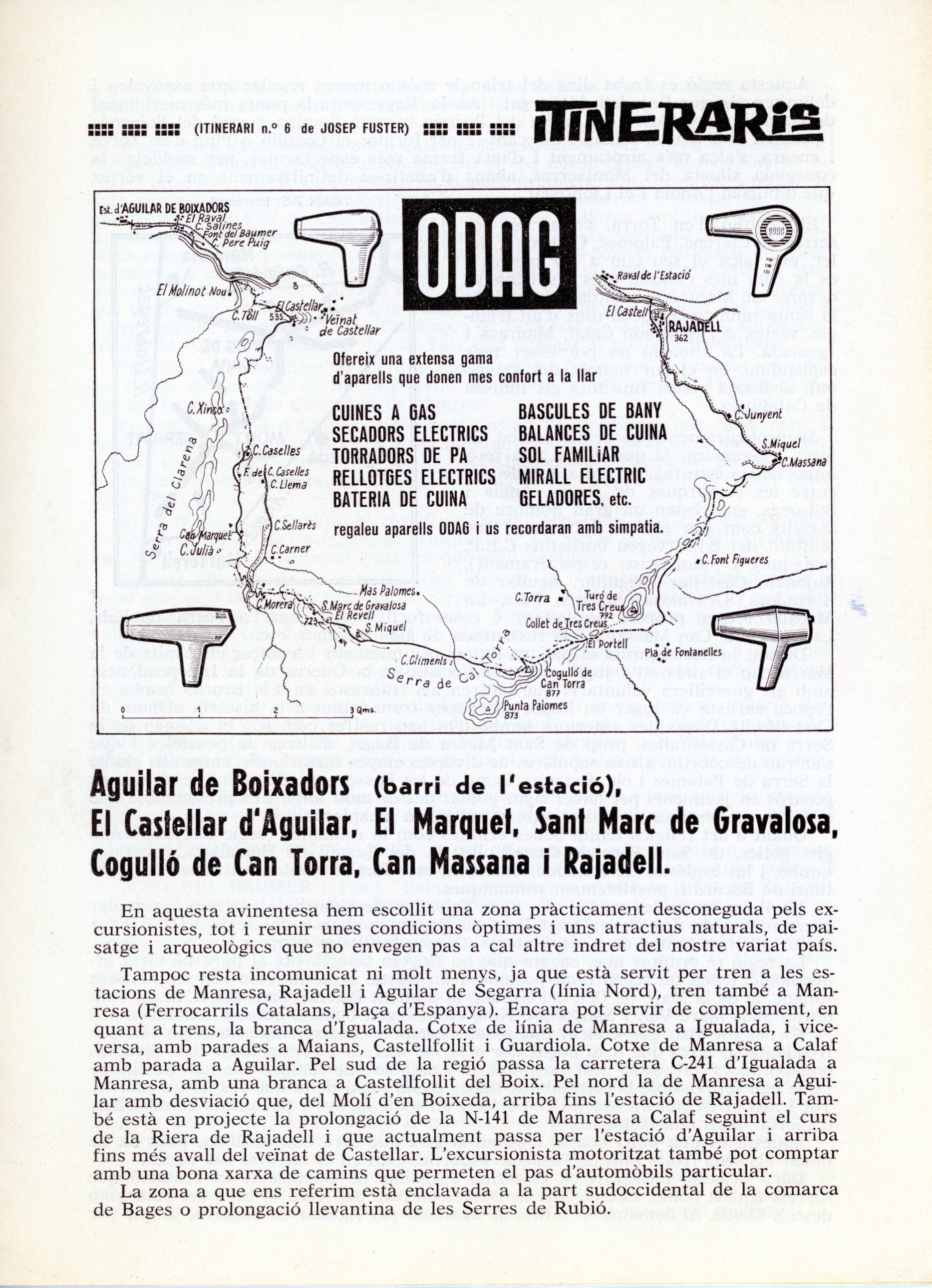 Itineraris : Aguilar de Boixadors (barri de l'estació), el Castellar d'Aguilar, el Marquet, Sant Marc de Gravalosa, Cogulló de Can Torra, Can Massana i Rajadell - Portada