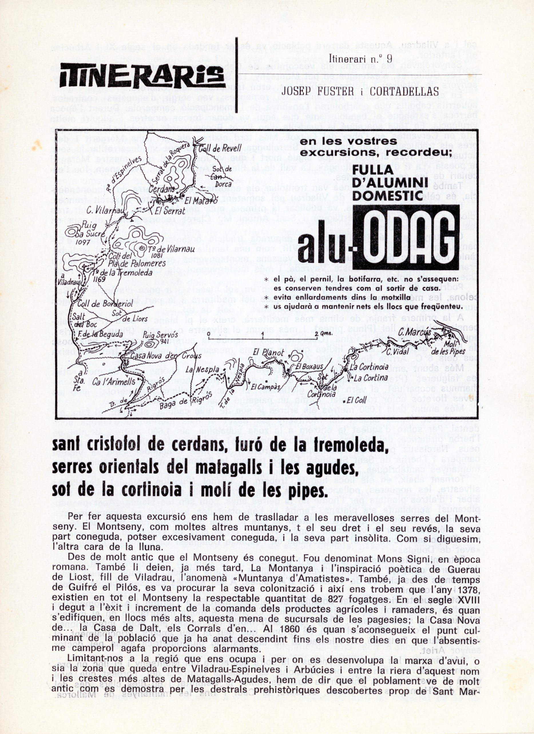 Itineraris : Sant Cristofol de Cerdans, Turó de la Tremoleda, serres orientals del Matagalls i les Agudes, sot de la Cortinada i Molí de les Pipes - Portada