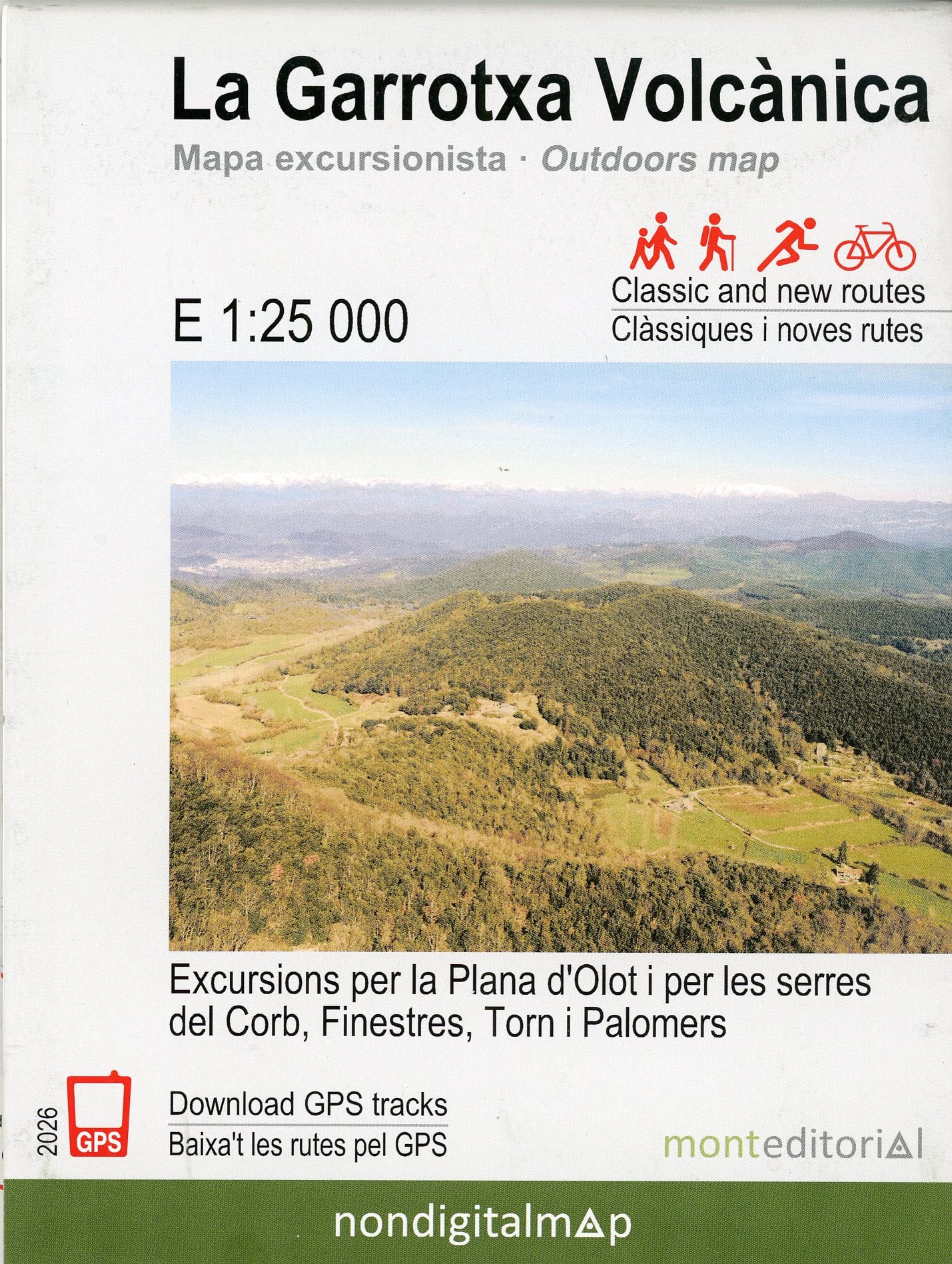 Garrotxa Volcànica, La : Mapa excursionista : Excursions per la Plana d'Olot i per les serres del Corb, Finestres, Torn i Palomers - Portada
