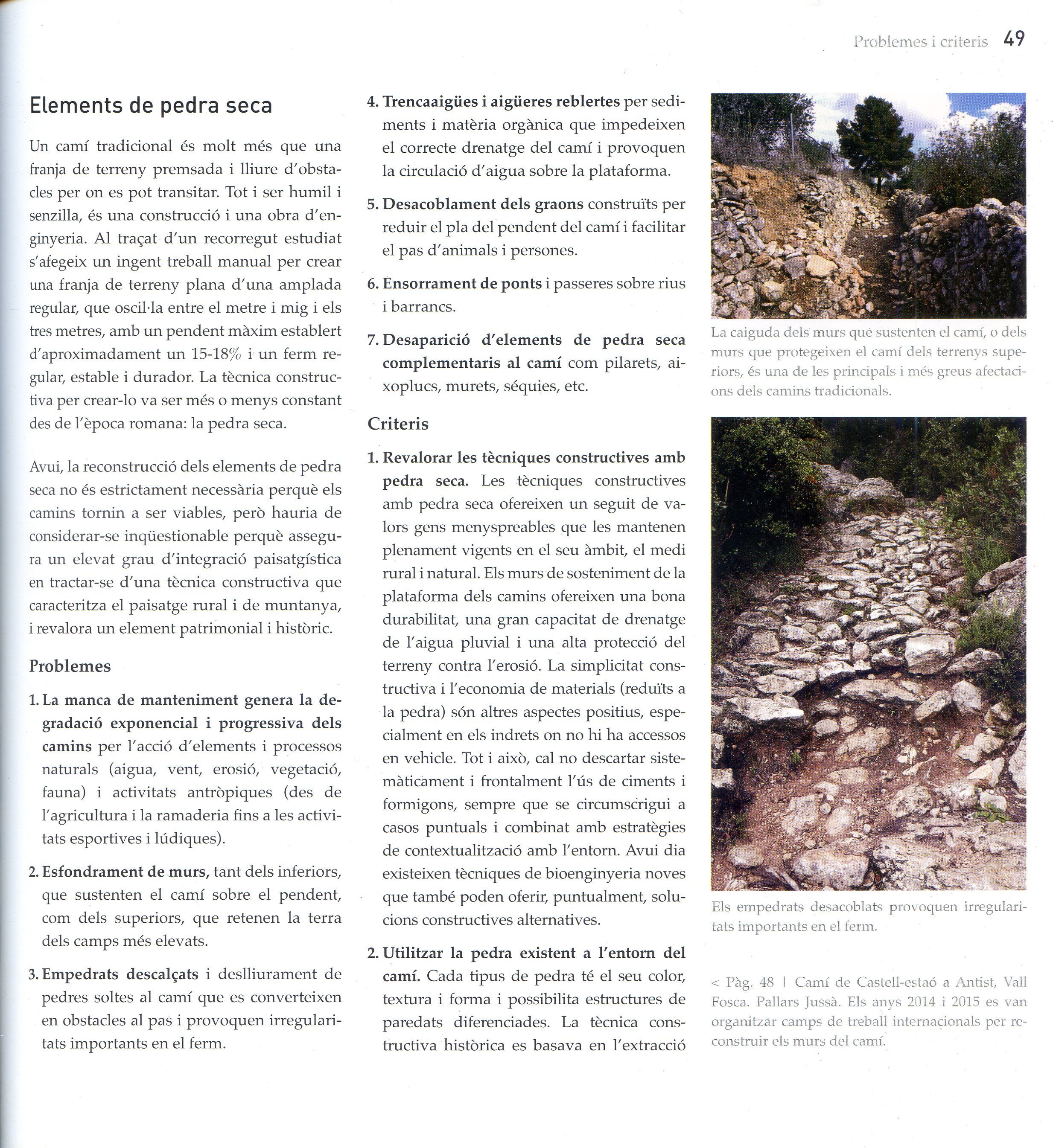 recuperació de camins tradicionals, La : Manual per establir criteris, mostrar tècniques i proposar actuacions. - Miniatura 3