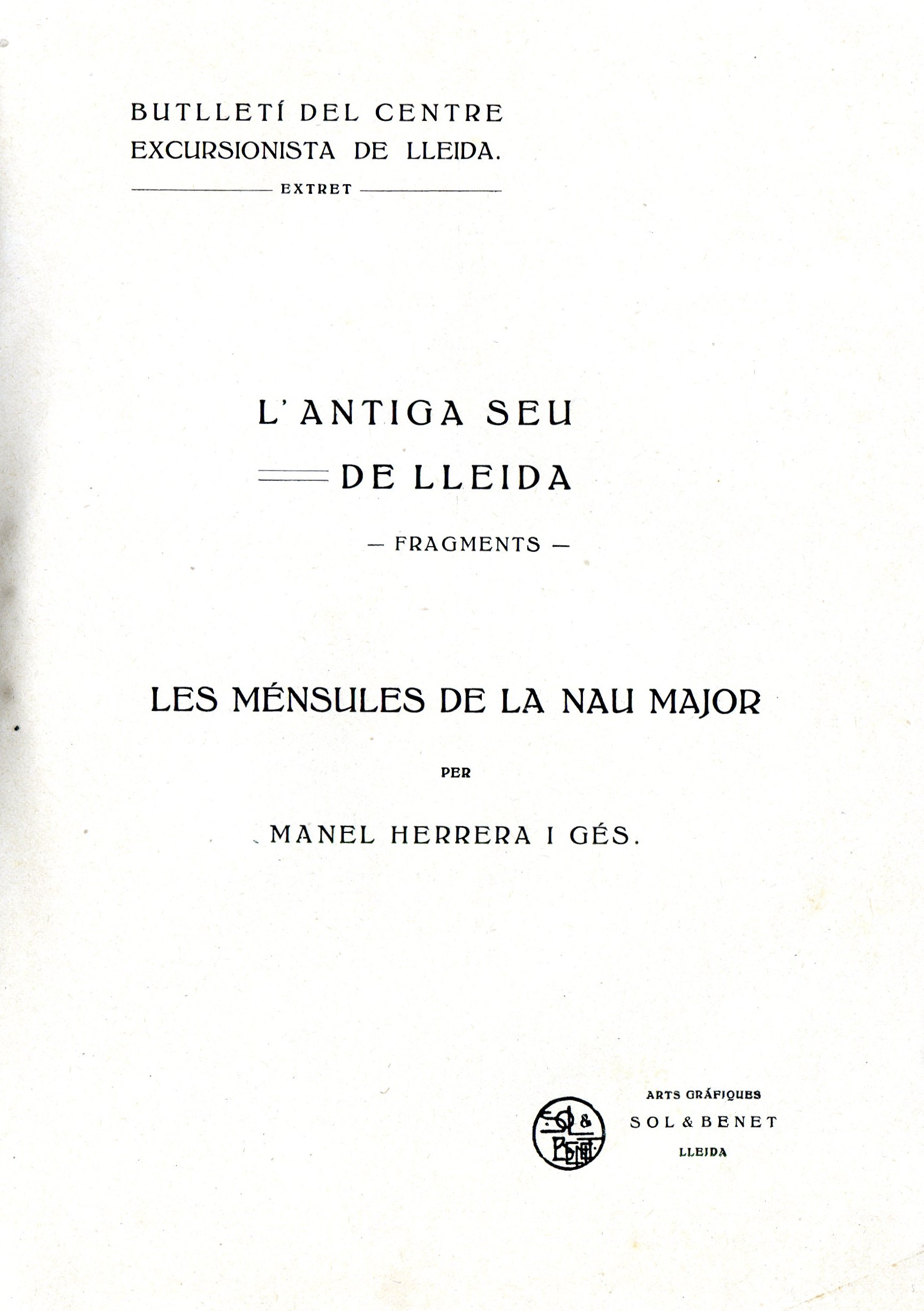 antiga seu de Lleida, L' : Fragments : Les ménsules de la nau major - Miniatura 2