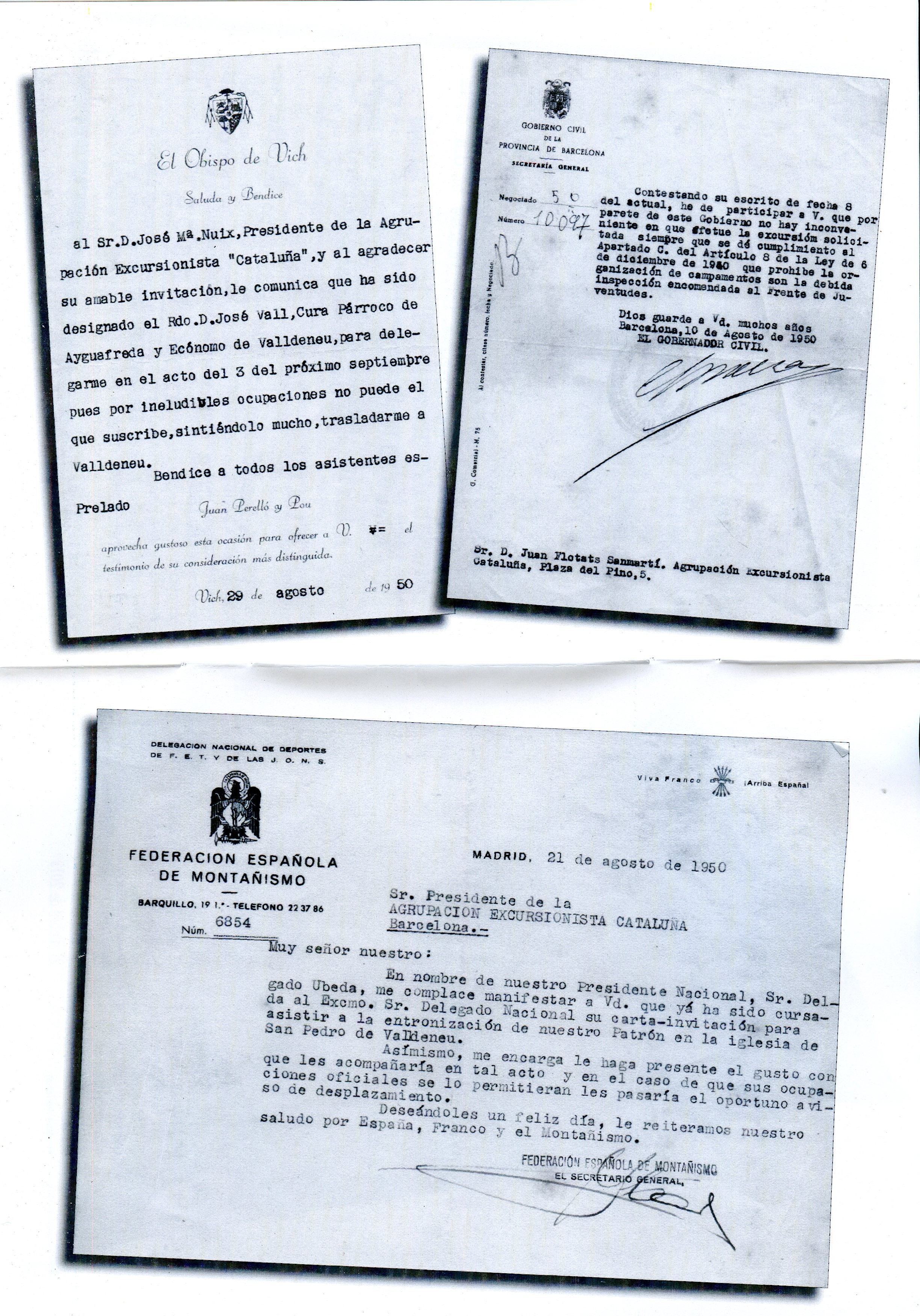Memorial Socis de l'A.E.C. A Valldeneu : 21 d'abril de 2013 : Amb motiu del 100tenari de l'AEC. : Recordant l'entronització de Sant Bernat de Menthon el 3 de setembre de 1950 a Sant Pere de Valldeneu - Miniatura 2