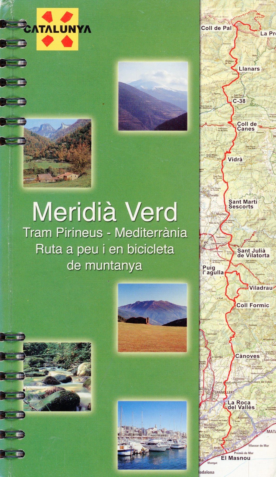 Meridià Verd : Trams Pirineus-Mediterrània  Ruta a peu i en bicicleta de muntanya - Portada