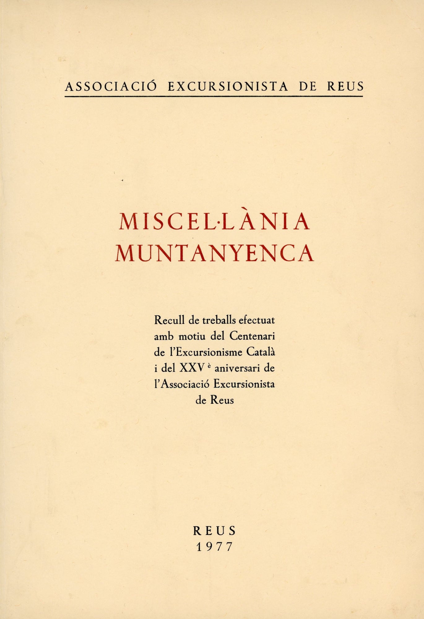 Miscel·lània Muntanyenca - Portada