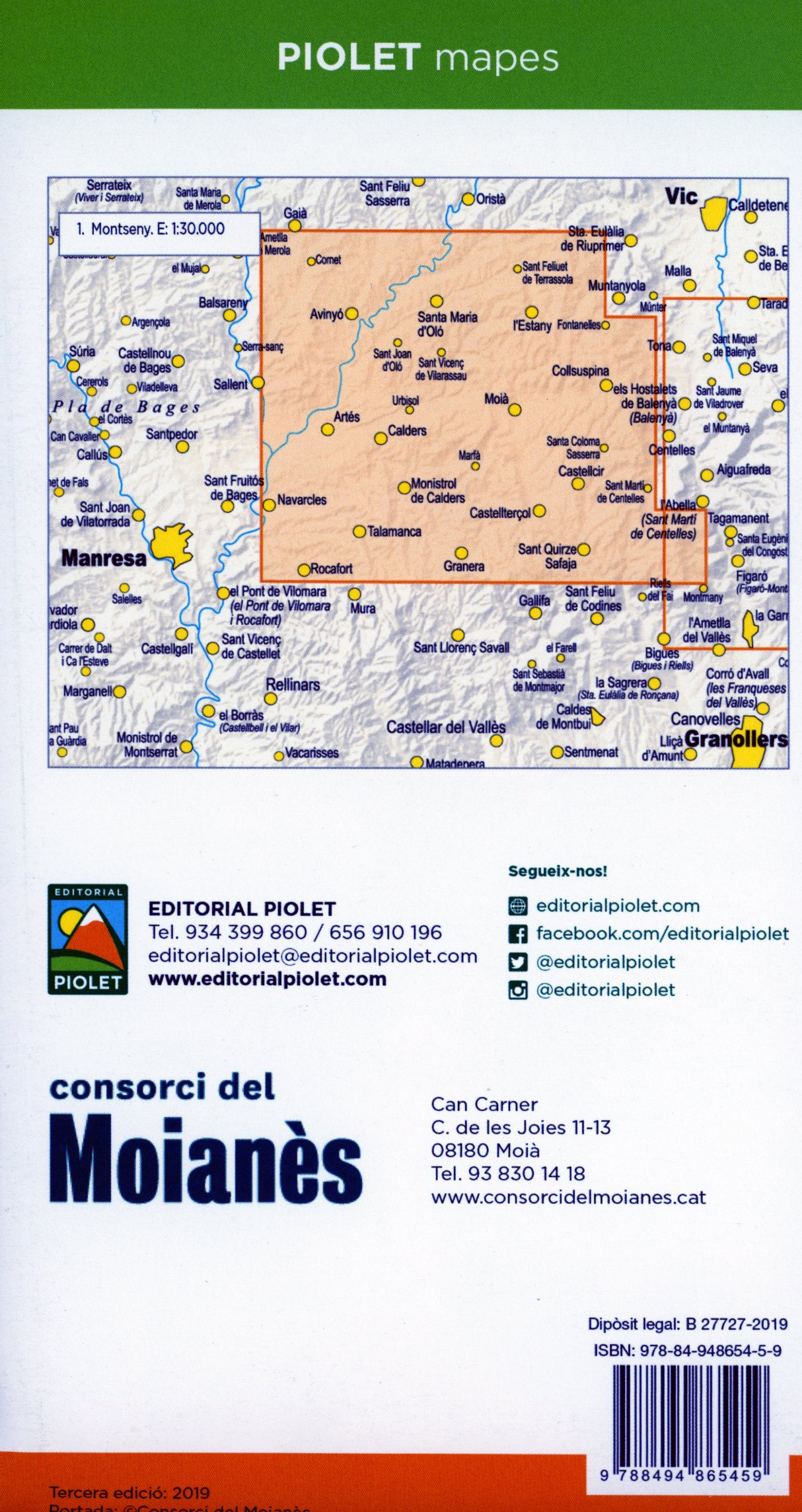 Moianès, El : Mapa excursionista · Outdoors map - Miniatura 2