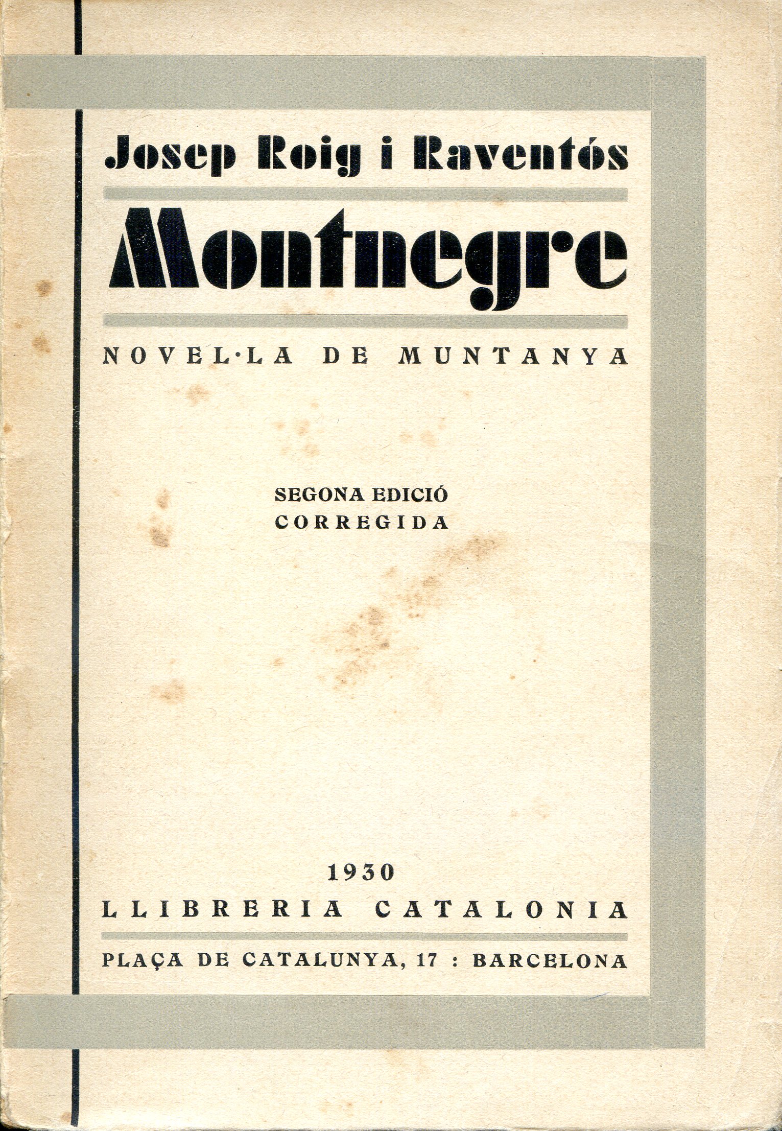 Montnegre : Novel·la de muntanya - Portada