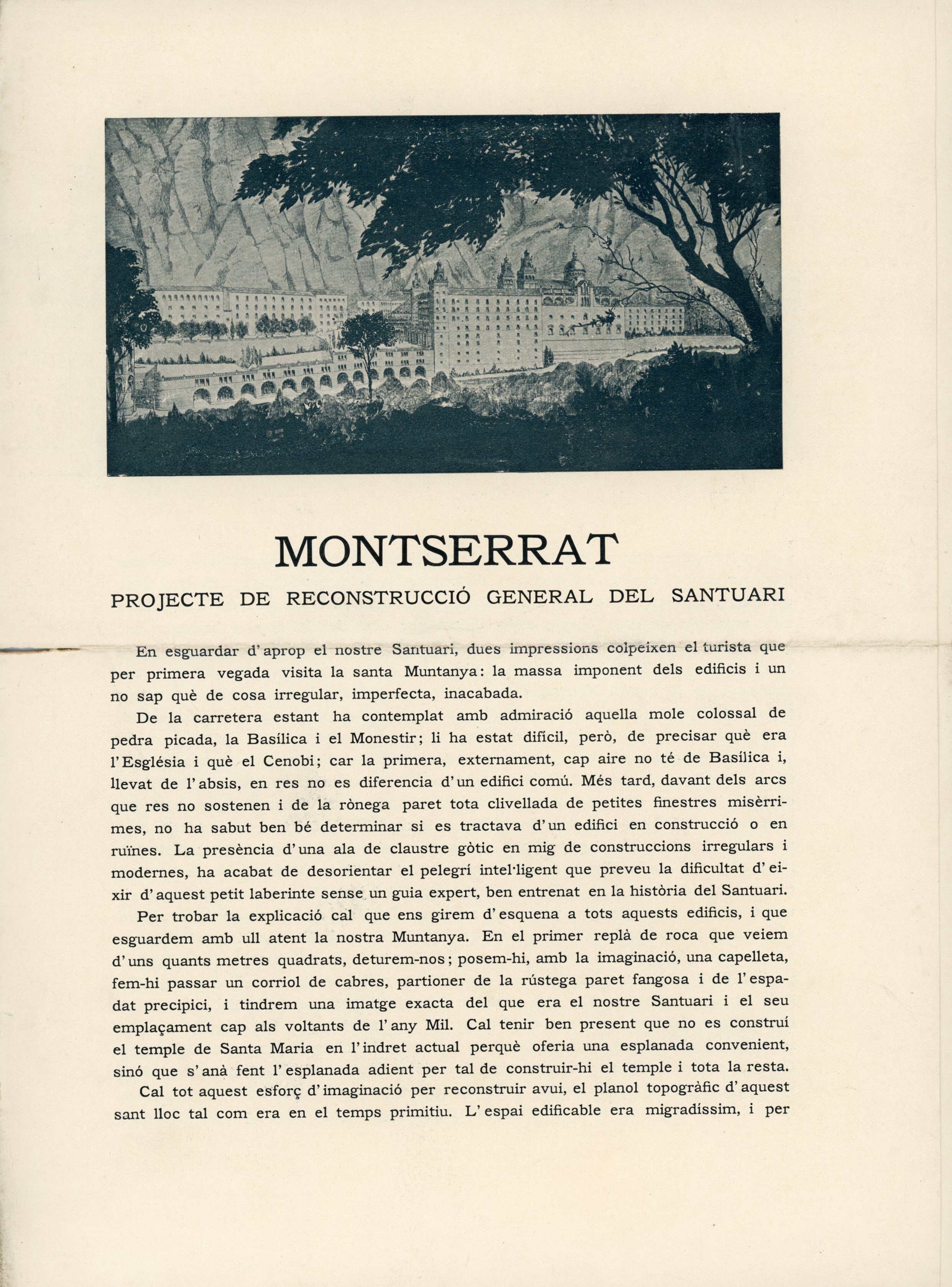 Montserrat : Projecte de reconstrució general  del santuari - Portada