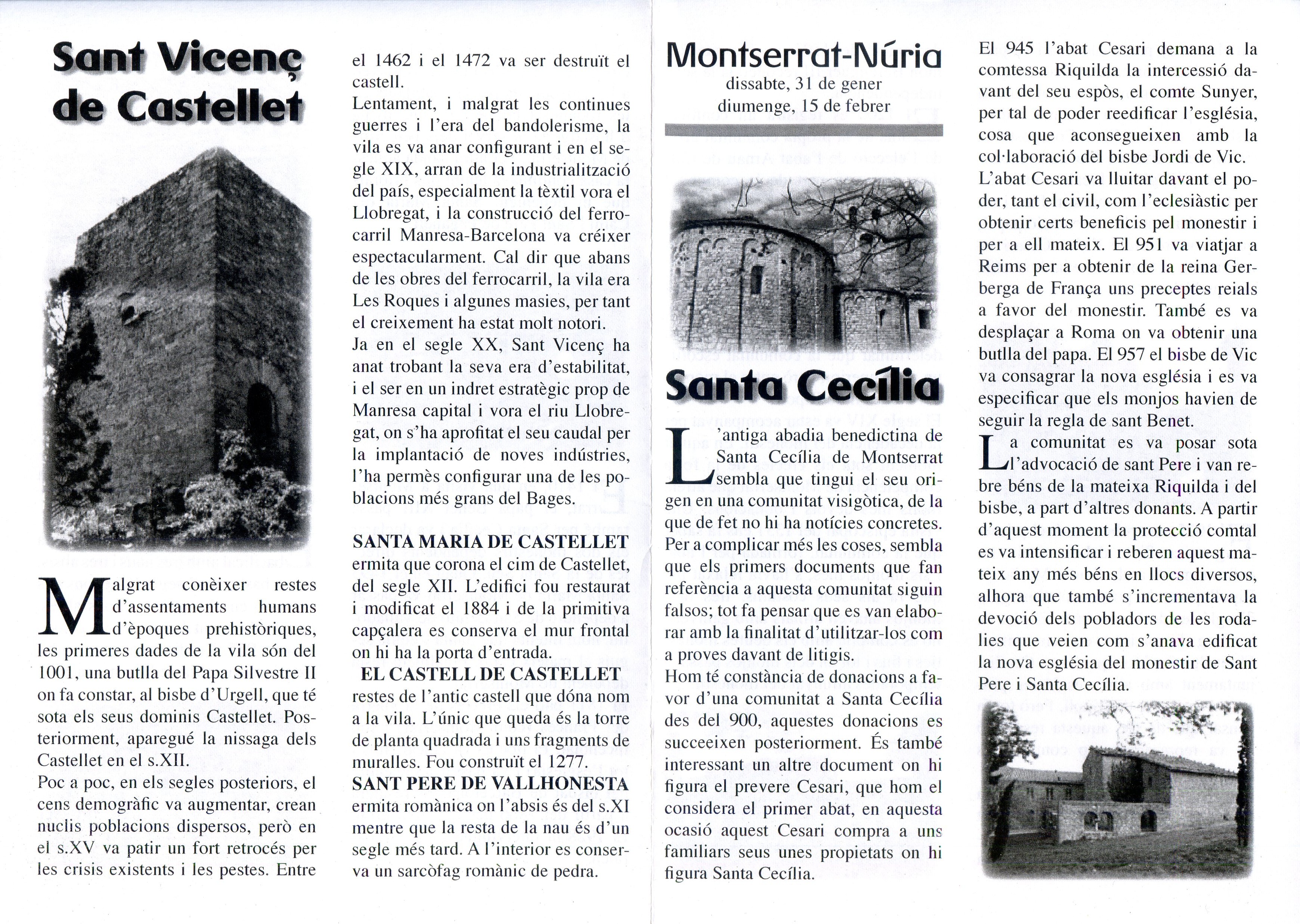 Montserrat-Núria : dissabte, 31 de gener diumenge, 15 de febrer - Portada