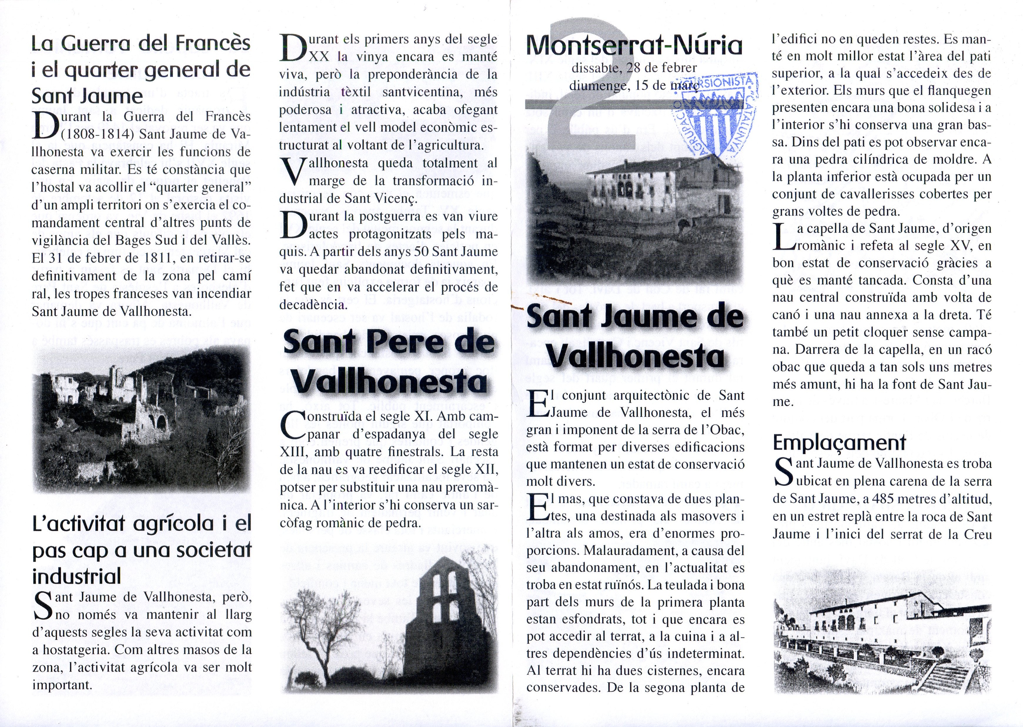 Montserrat-Núria : dissabte, 28 de febrer diumenge, 15 de març - Portada