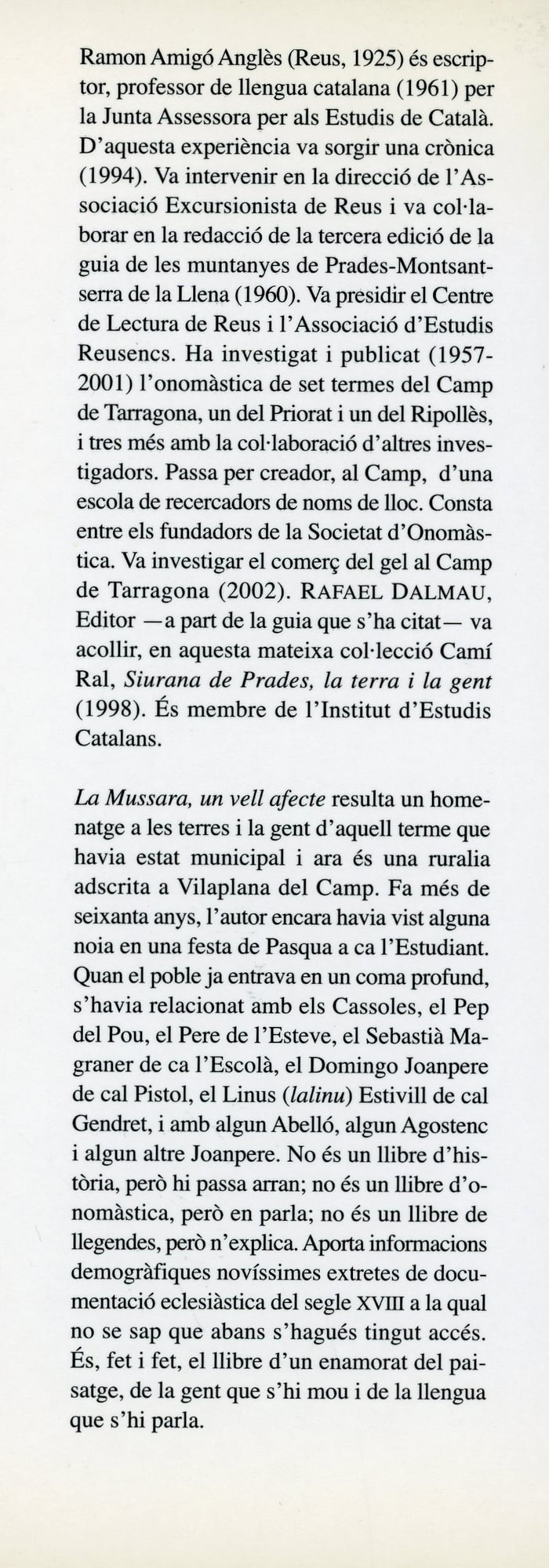 Mussara, La : Un vell afecte : ( Notícies històriques disperses ) - Miniatura 4