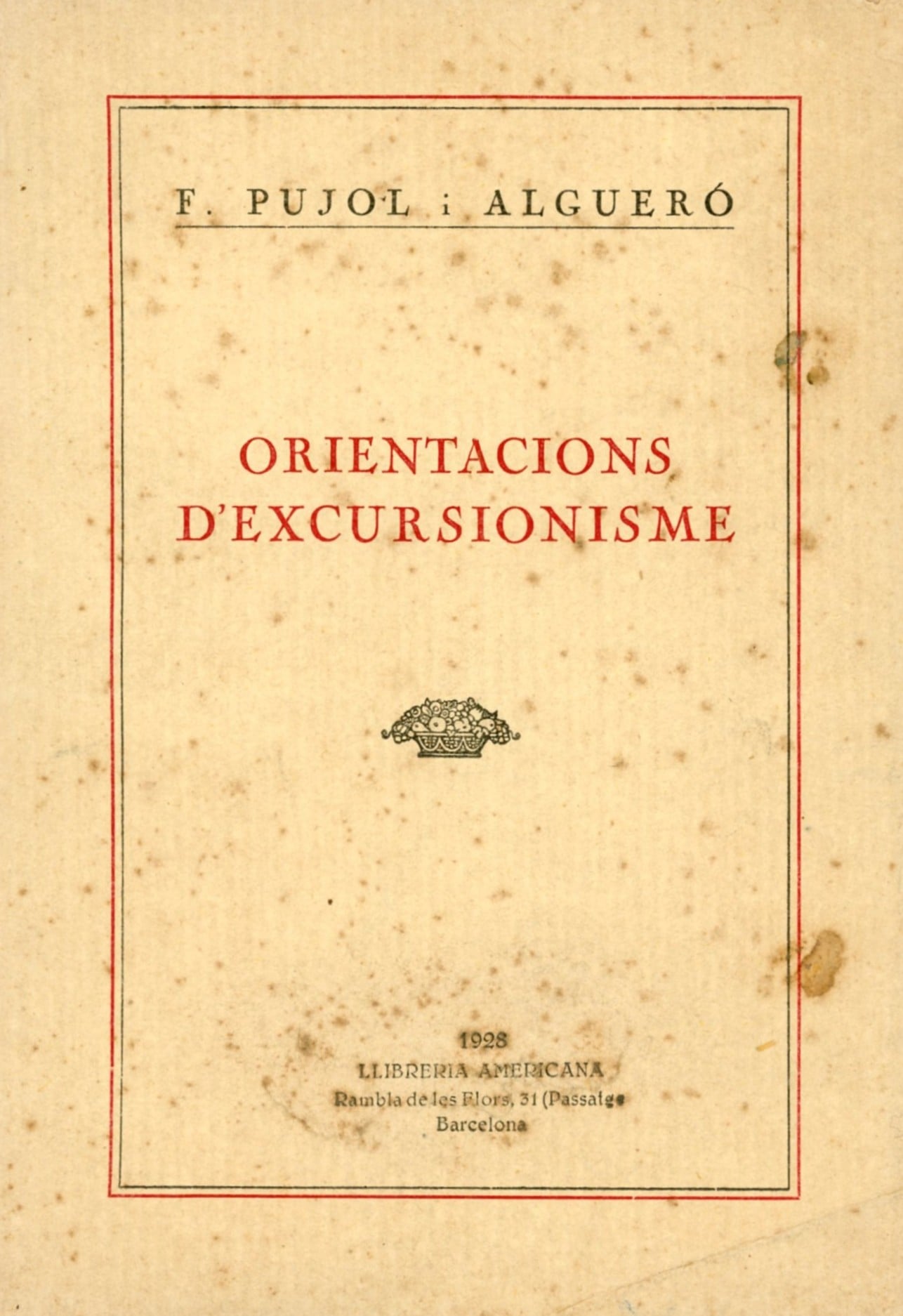 Orientacions d'Excursionisme - Portada