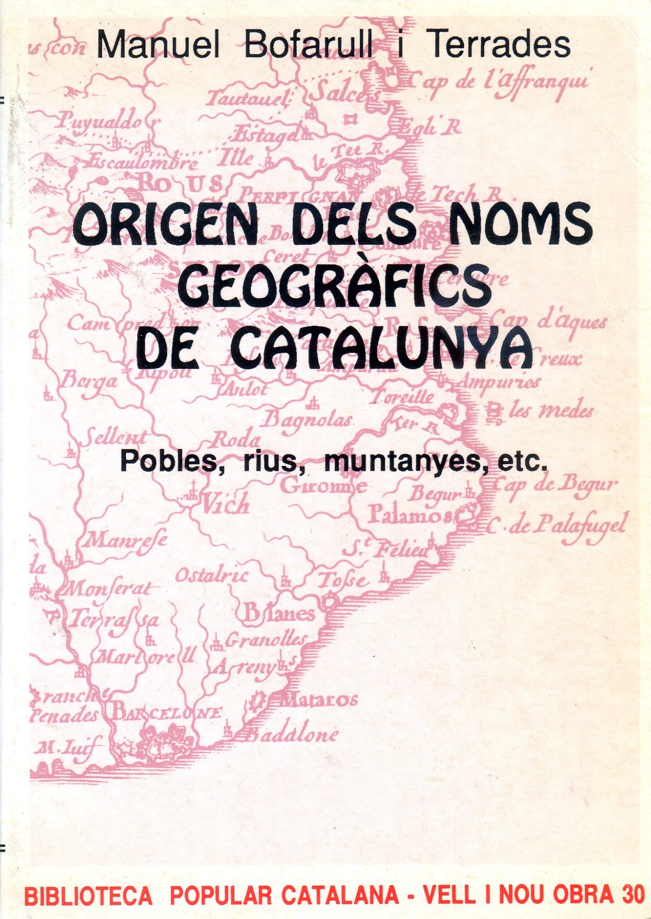 Origen dels noms geogràfics de Catalunya : Pobles, rius, muntanyes, etc. - Portada