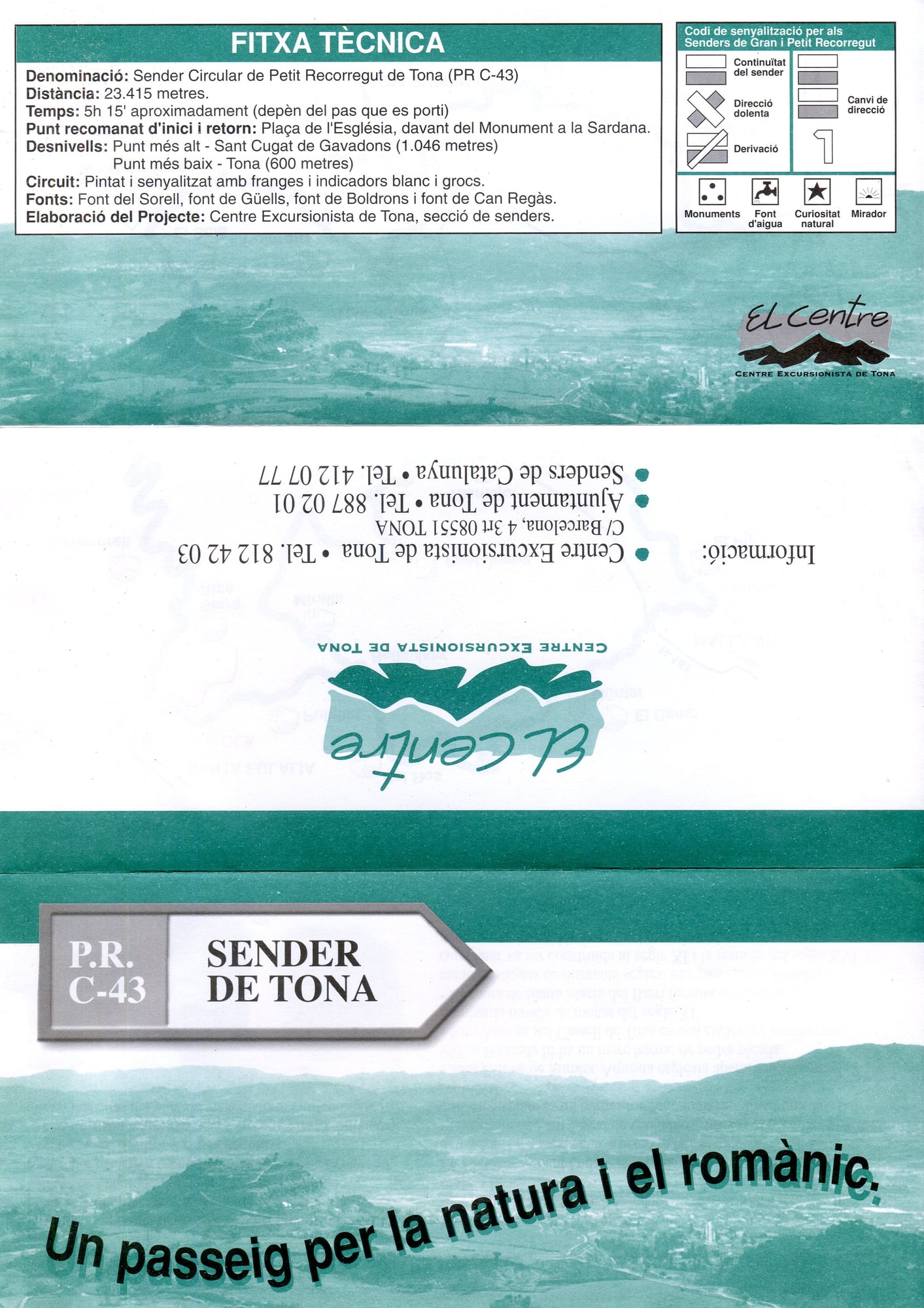 P.R. C-43 Sender de Tona : Un passeig per la natura i el romànic - Portada