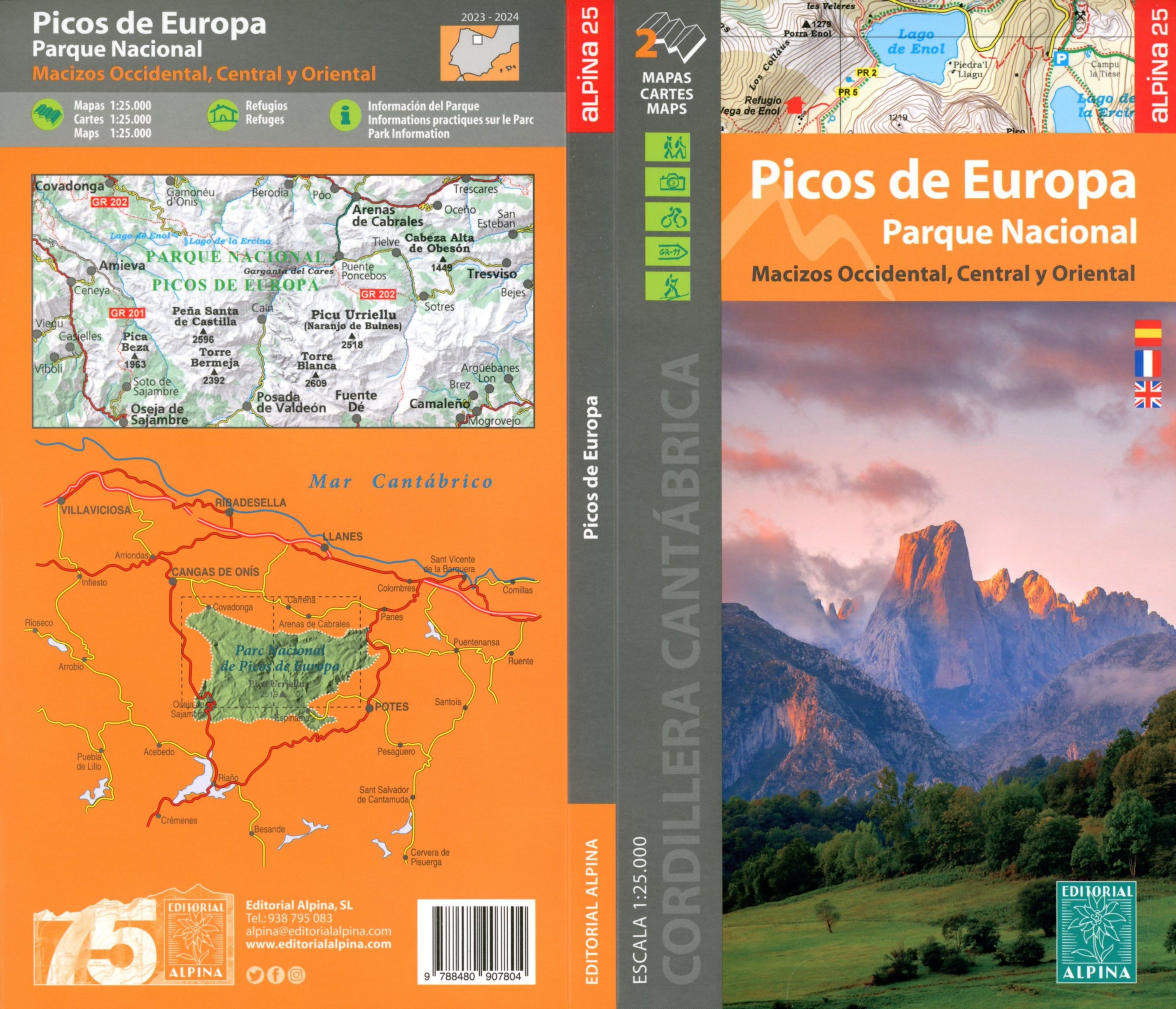 Picos de Europa : Parque Nacional : Macizos Occidental, Central y Oriental - Portada