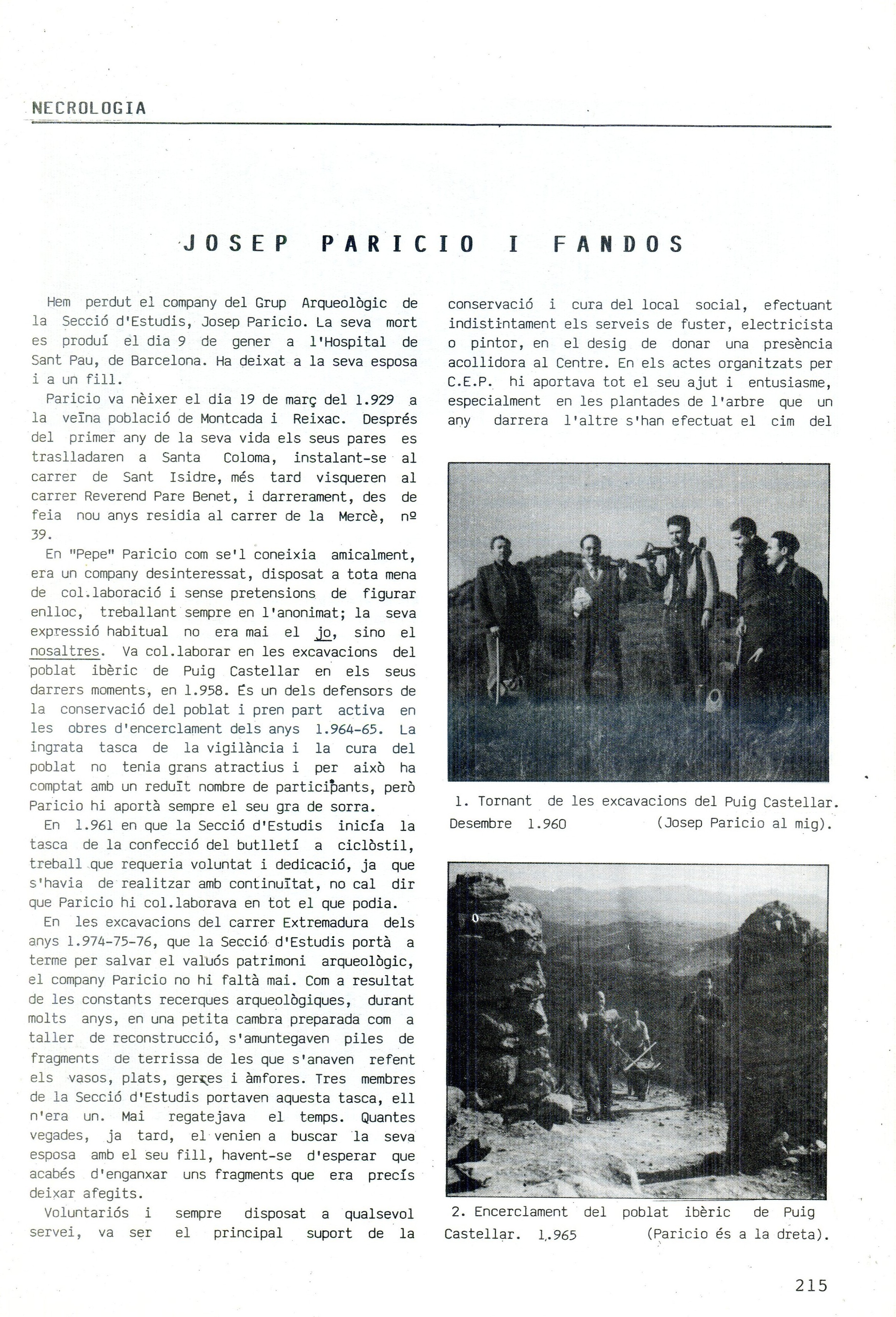 Necrologia : Josep Paricio i Fandos - Miniatura 2