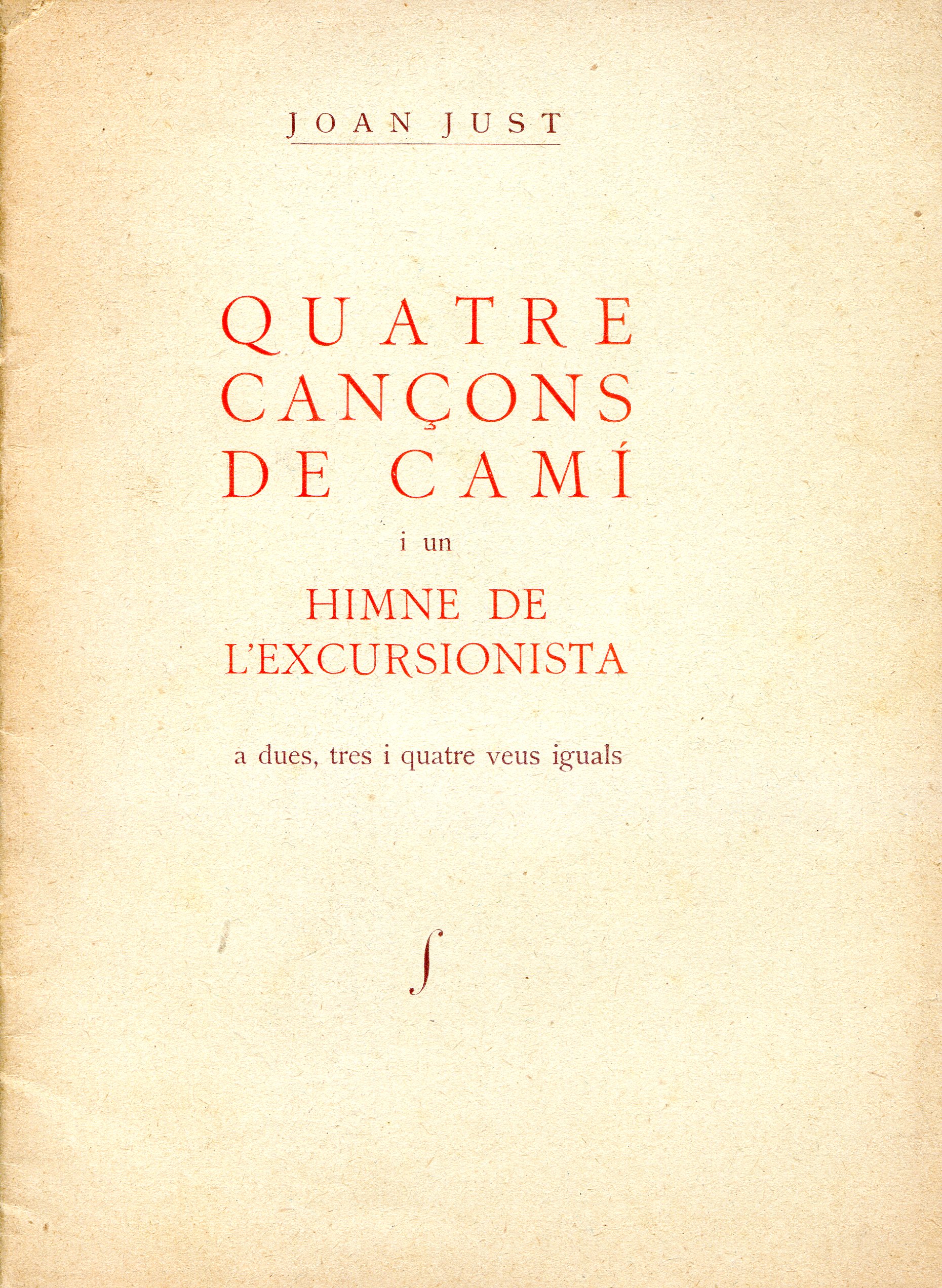 Quatre cançons de camí i un himne de l'excursionista - Portada
